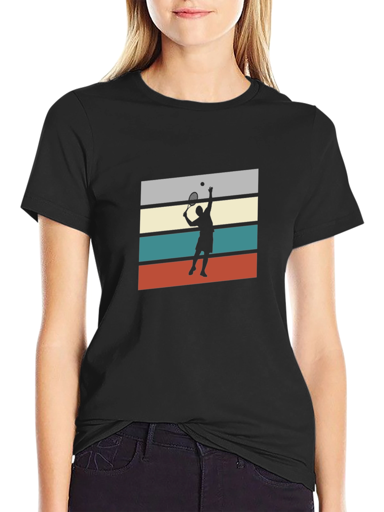 Retro Tennis Player Graphic Tee - 2