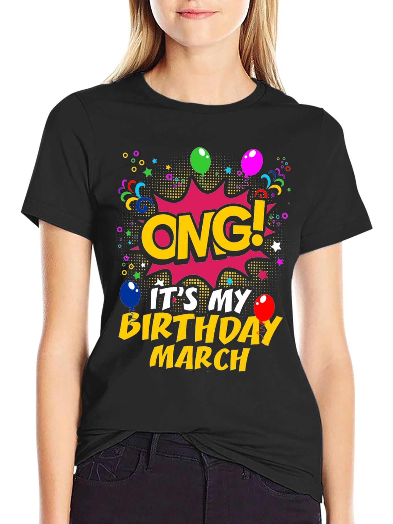 Black ONG! It's My Birthday March T-Shirt view 2
