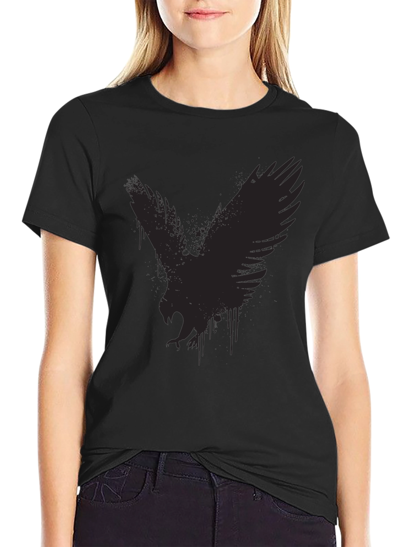 Black Black Eagle Graphic Tee - Men's Casual Shirt view 2