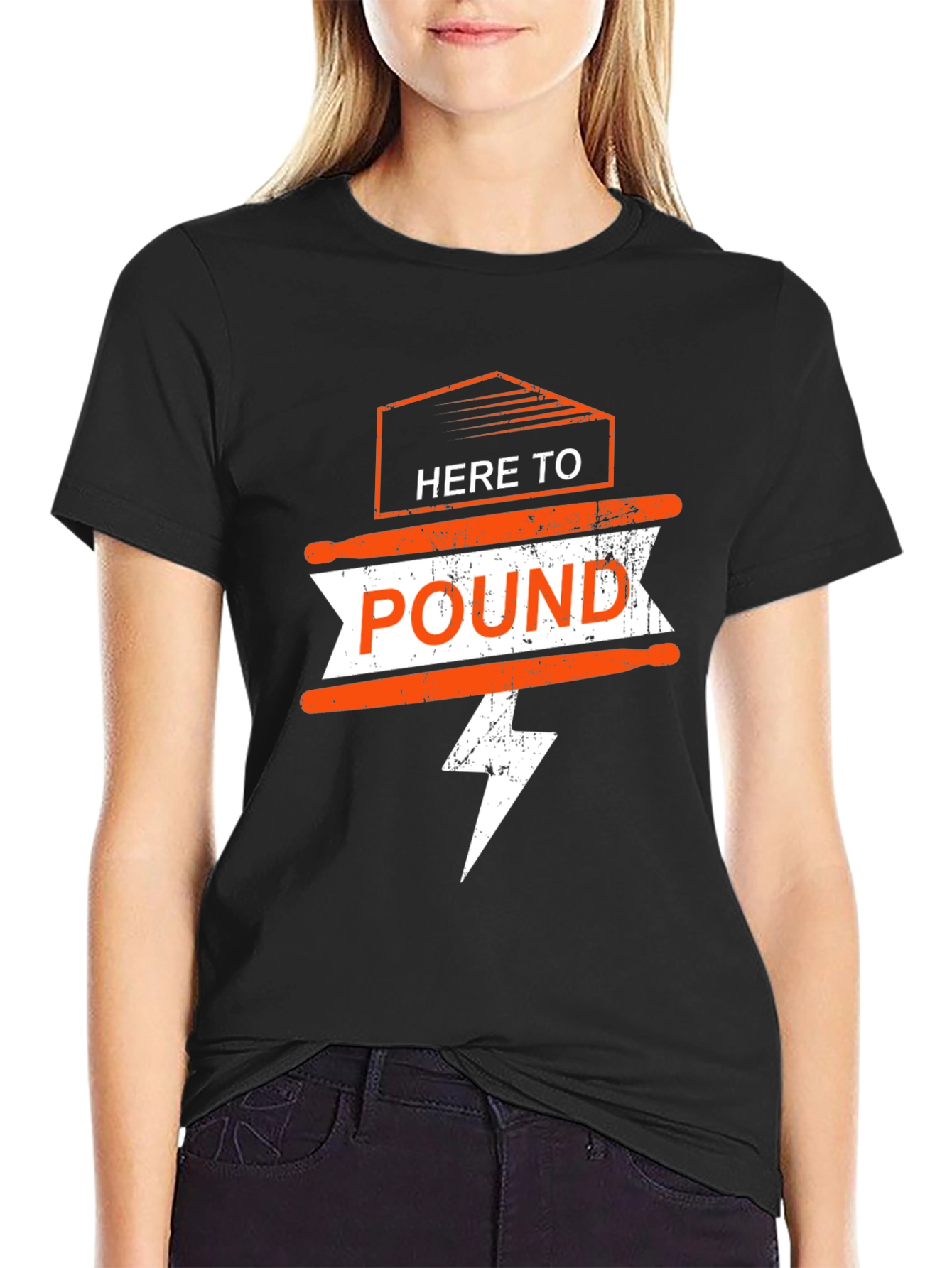 Black Here to Pound T-Shirt - Black view 2