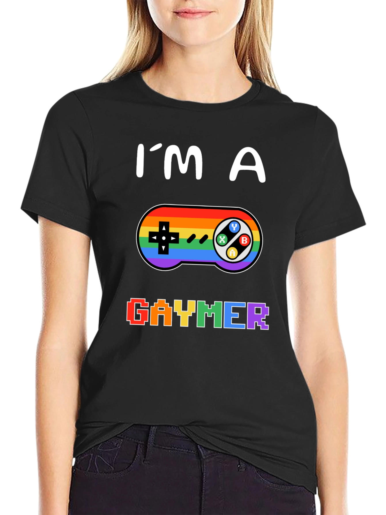 Black Gaymer T-Shirt - Pride LGBT Gamer Tee view 2