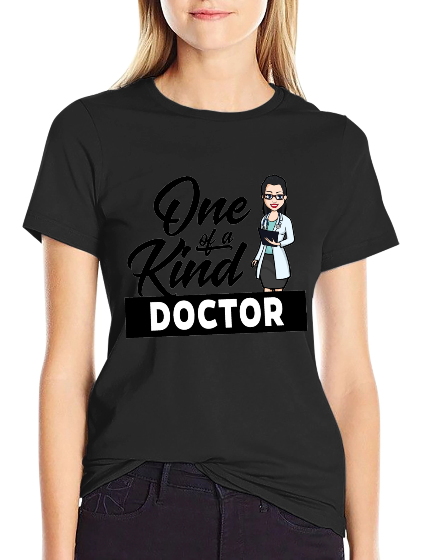 Black One of a Kind Doctor T-Shirt - Black Cotton Blend view 2