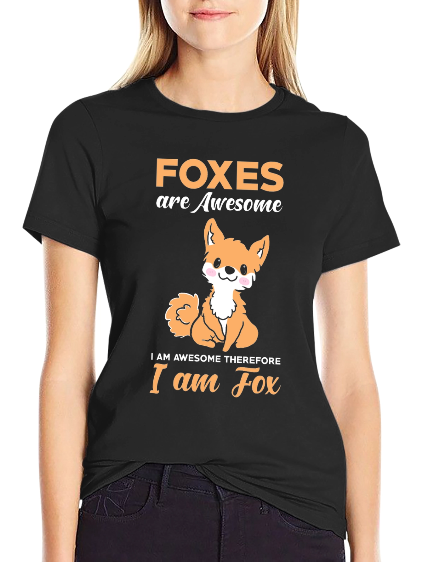Black Foxes are Awesome Graphic T-Shirt view 2