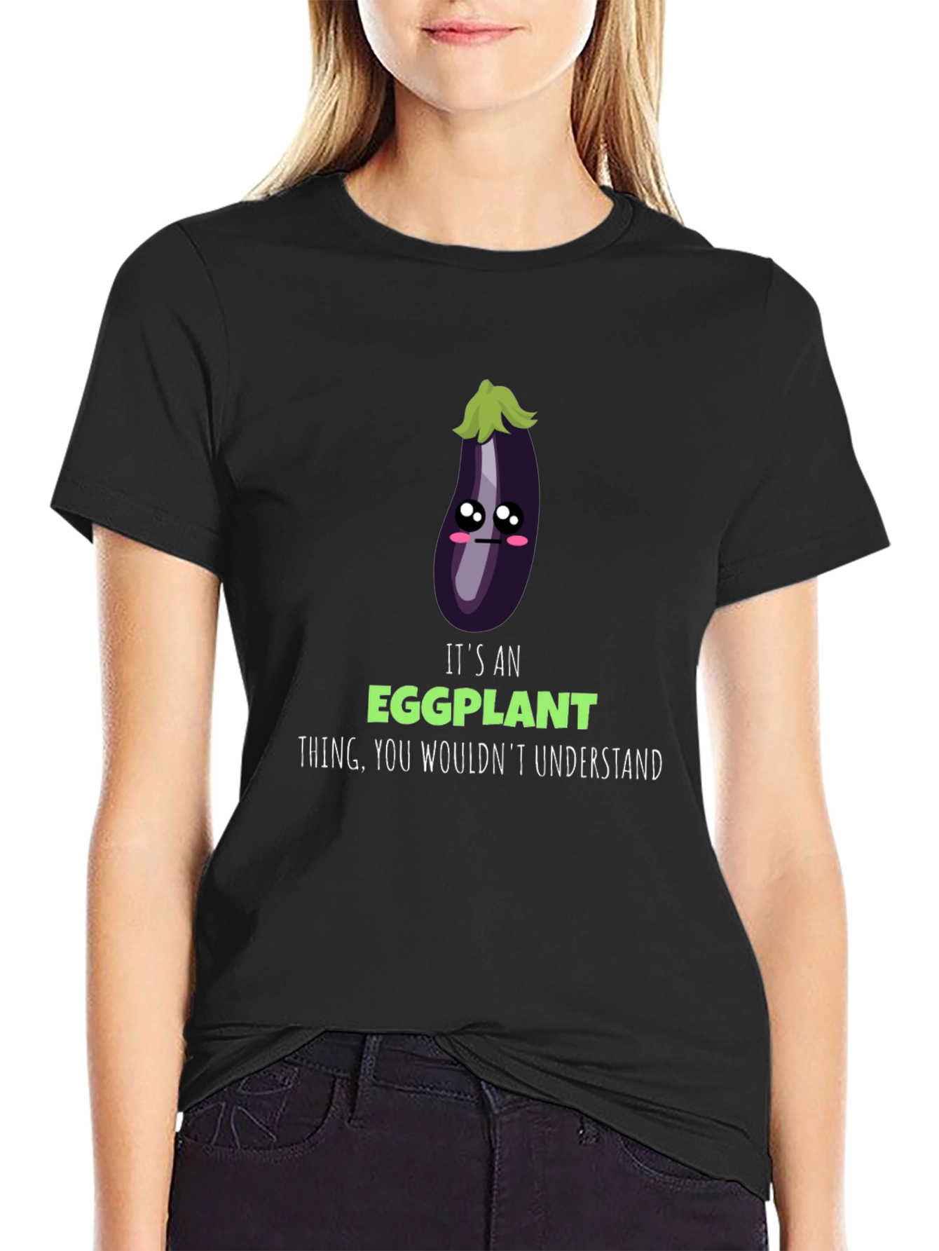 Black It's an Eggplant Thing - Funny Graphic T-Shirt view 2