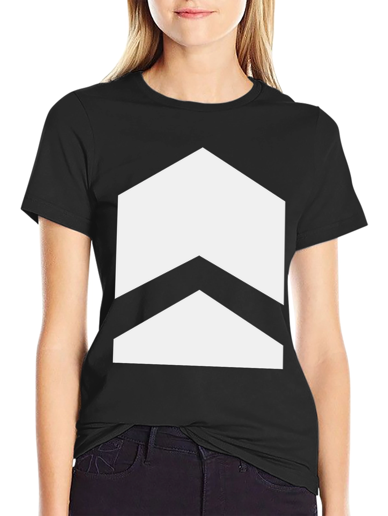 Black Chevron Graphic Tee - Stylish Arrow Design view 2