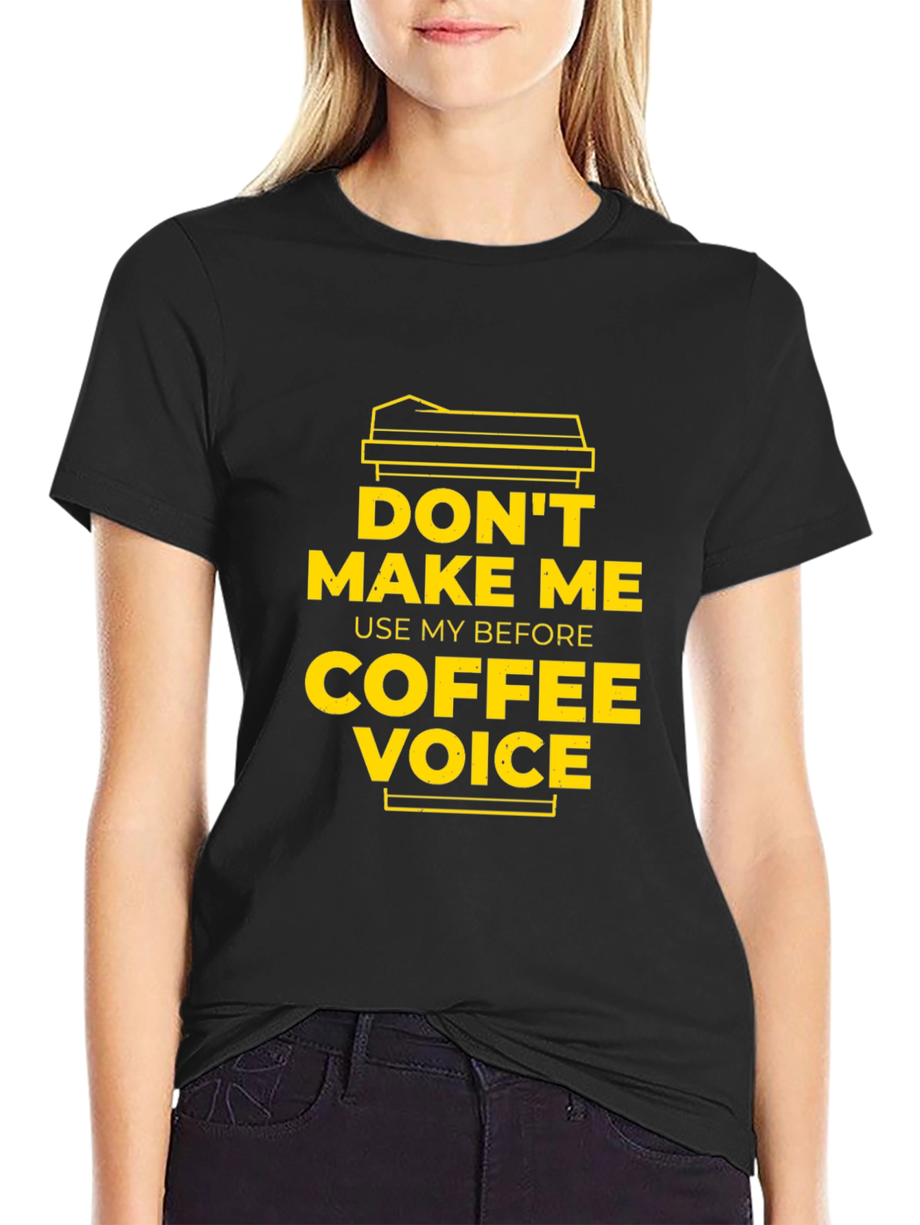 Black Don't Make Me Use My Before Coffee Voice Graphic Tee view 2
