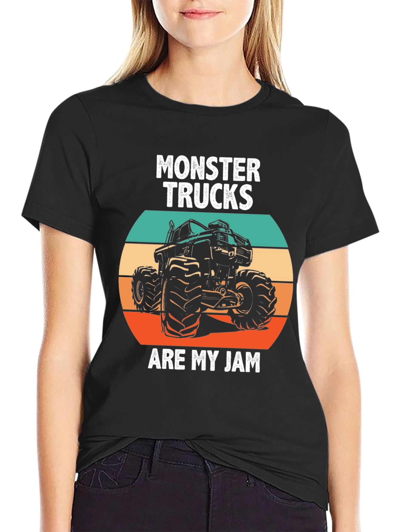 Black Monster Truck Jam Tee - Bold Graphic Print T-Shirt view 2