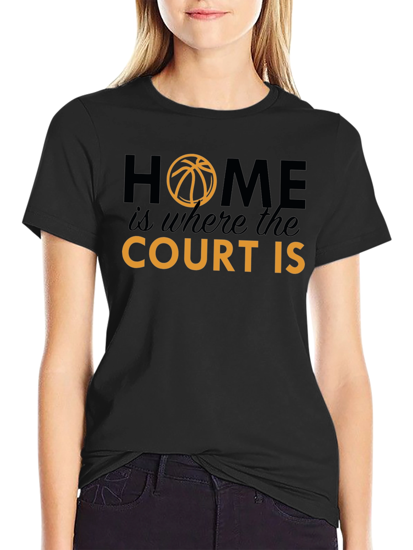 Black Home Is Where The Court Is Graphic T-Shirt view 2