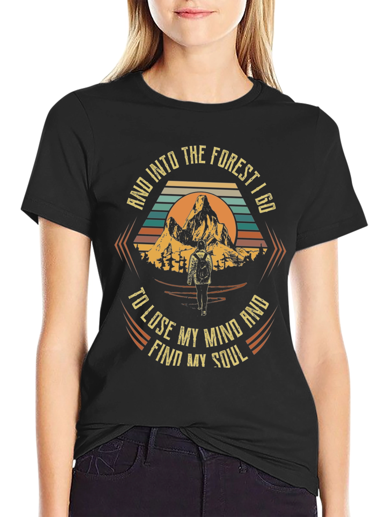 Black Into The Forest T-Shirt: Find Your Soul view 2