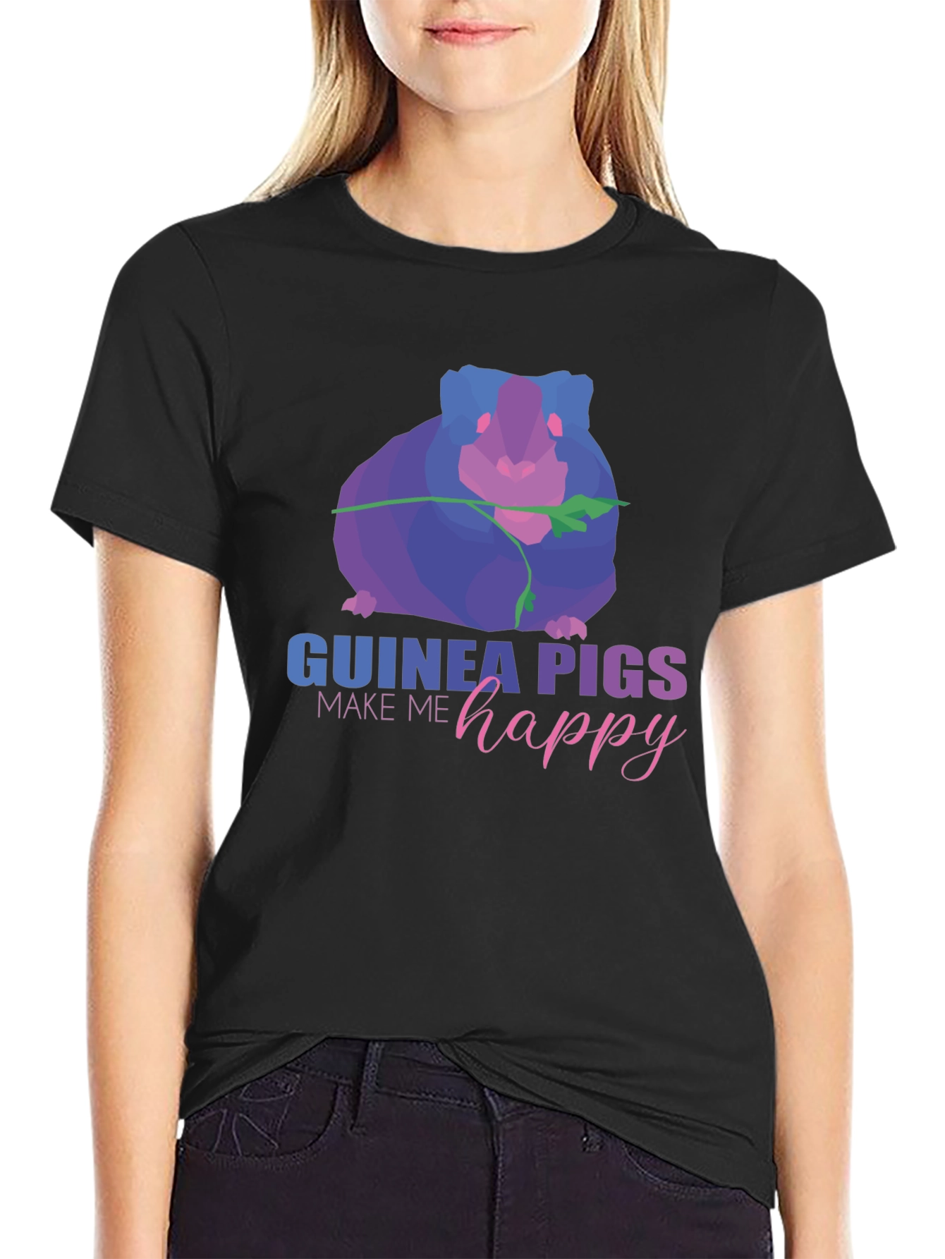 Black Guinea Pig Graphic Tee - Make Me Happy view 2