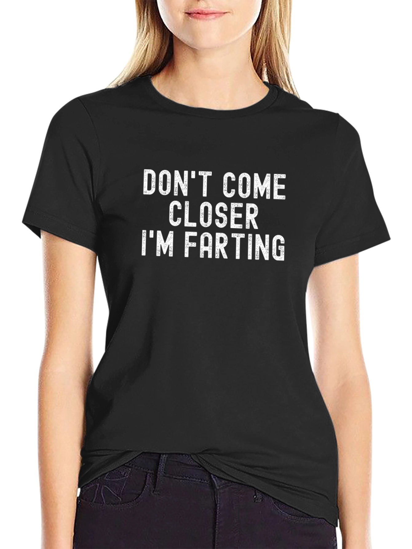 Black Funny 'Don't Come Closer I'm Farting' Graphic Tee view 2
