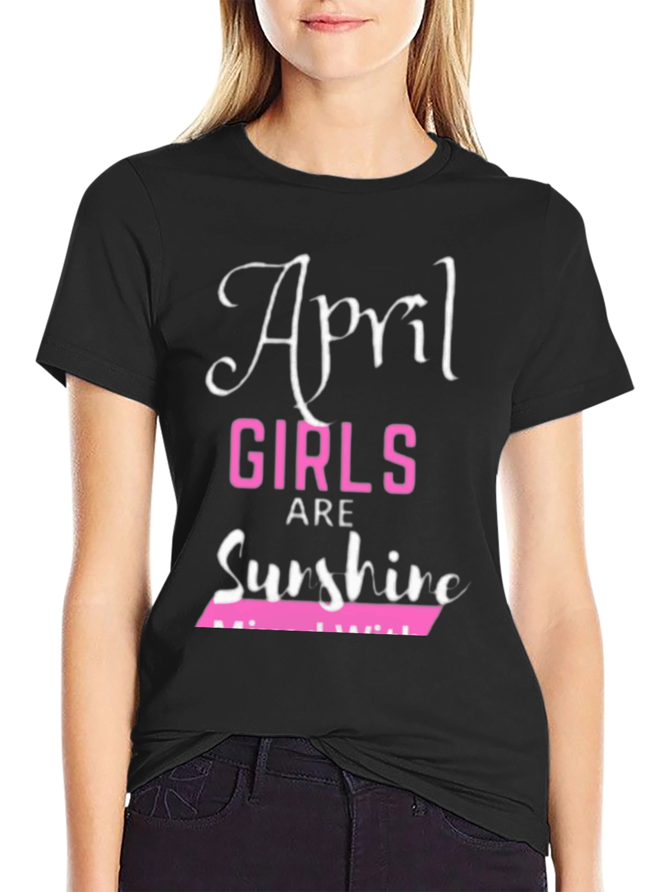Black April Girls Are Sunshine T-Shirt view 2