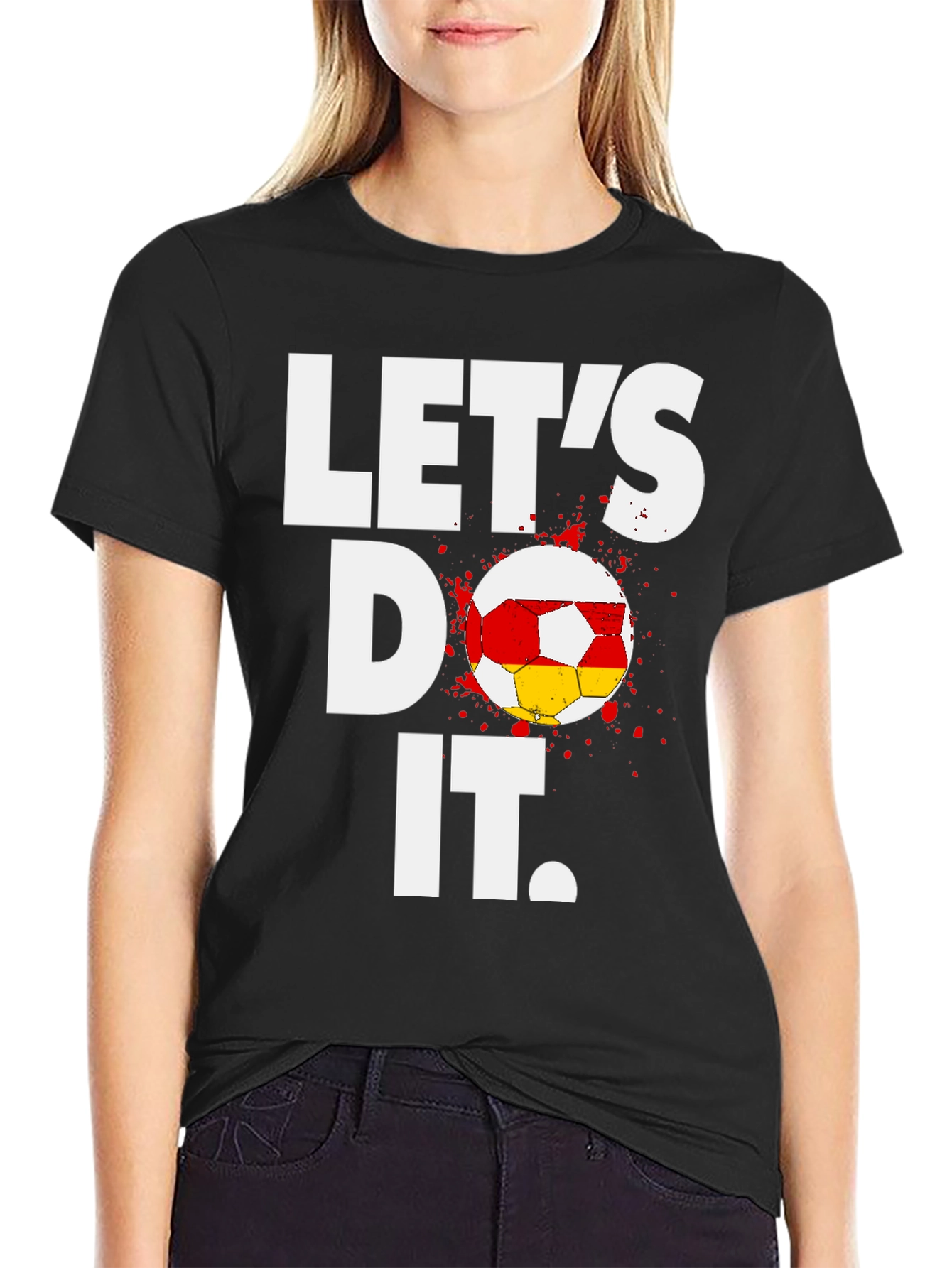 Black Let's Do It Soccer T-Shirt - Black Cotton Tee view 2