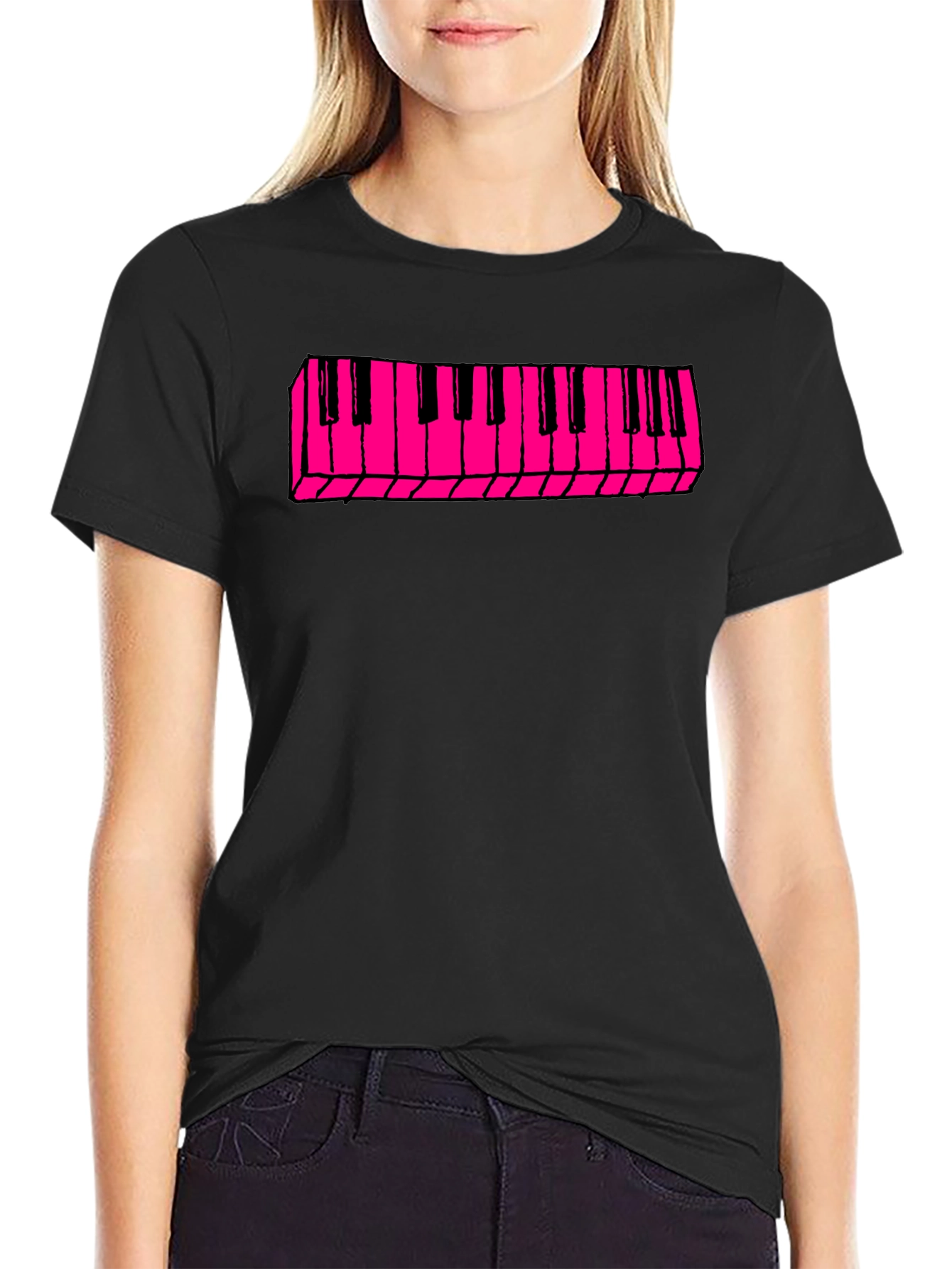 Black Keyboard T-Shirt - Retro Style view 2