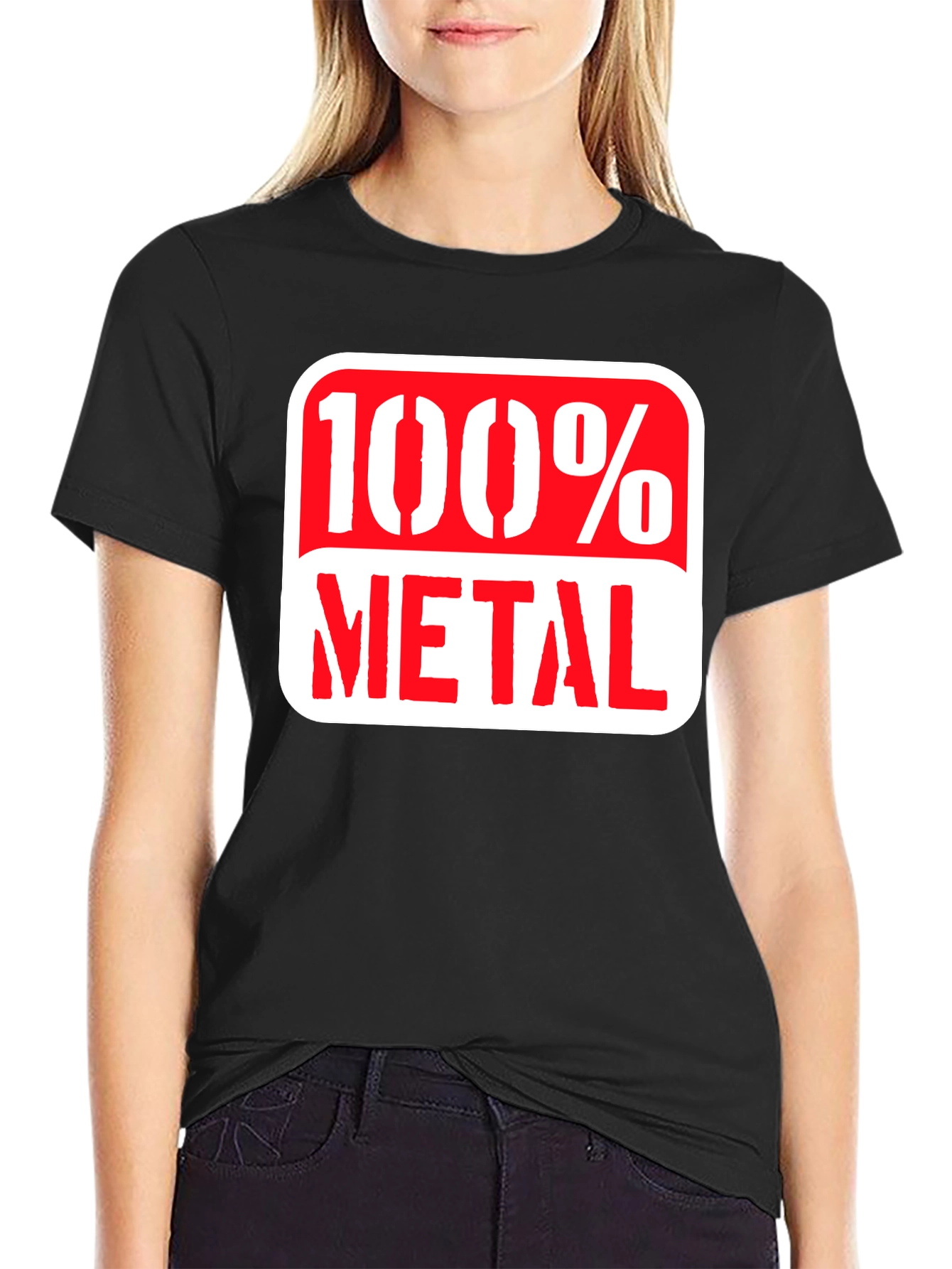 Black 100% Metal Graphic Tee - Rocker Style view 2