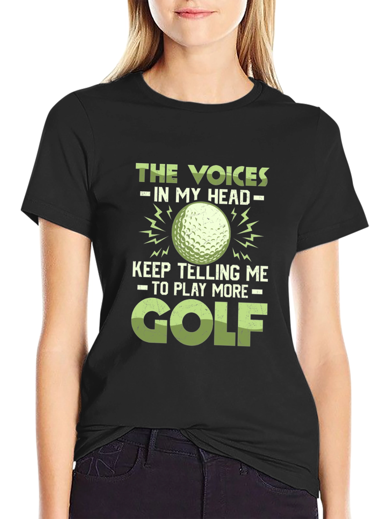 Black Voices in My Head Golf T-Shirt view 2