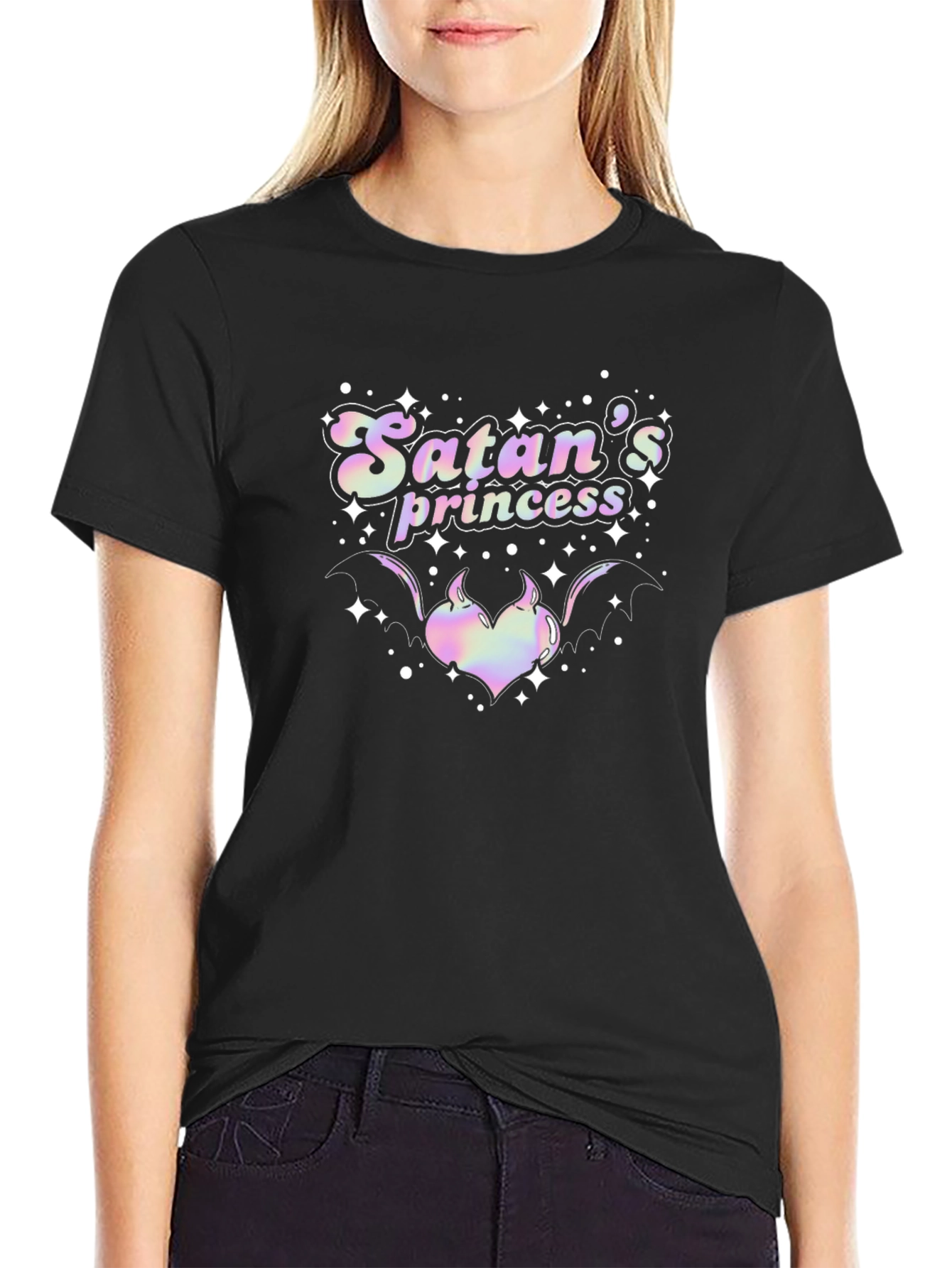 Black Satan's Princess Graphic T-Shirt - Unisex view 2