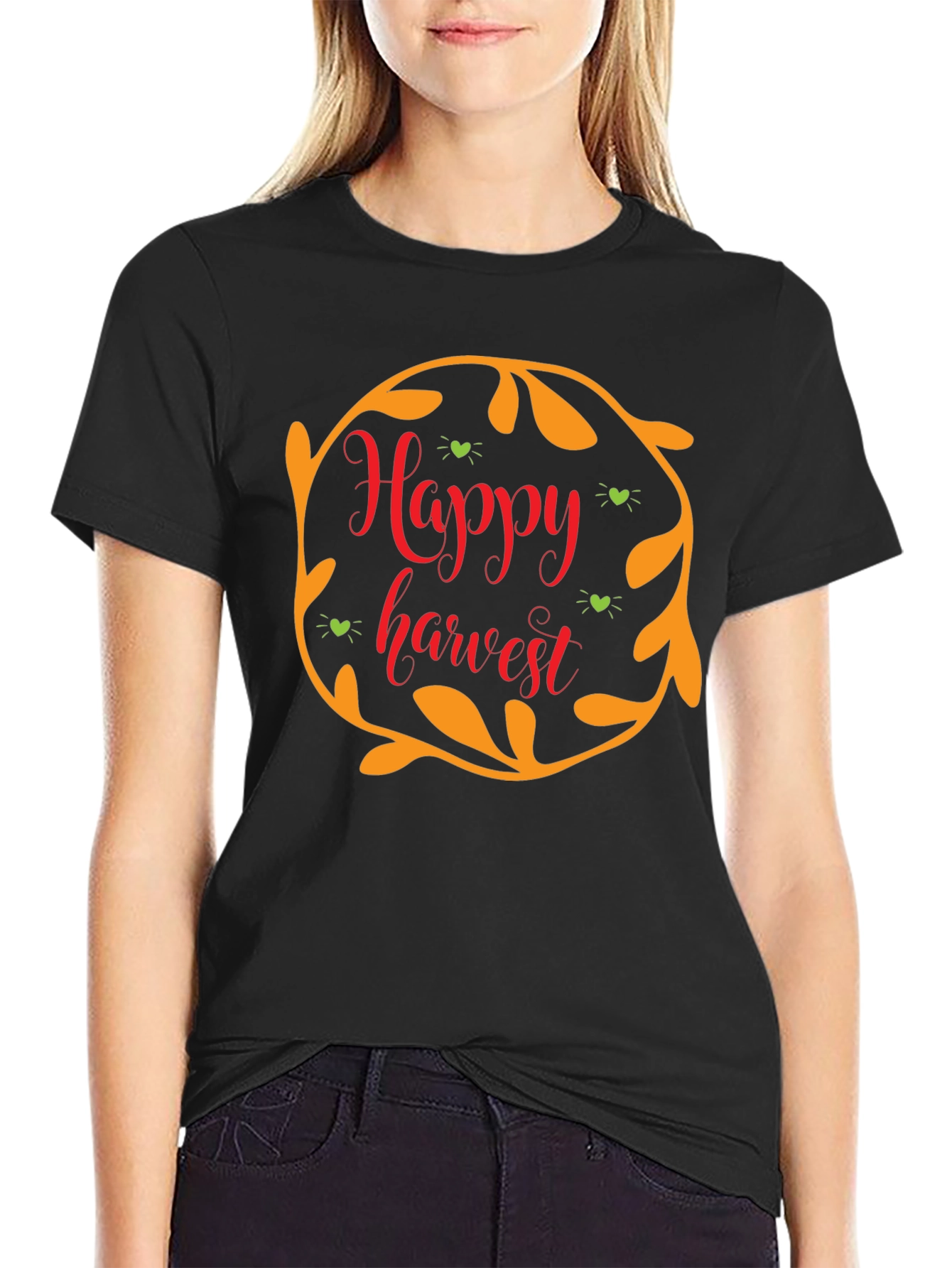 Black Happy Harvest Black T-Shirt view 2