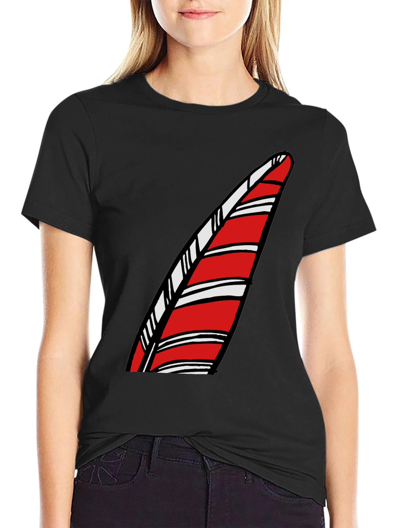 Black Candy Cane Striped T-Shirt - Festive Holiday Style view 2