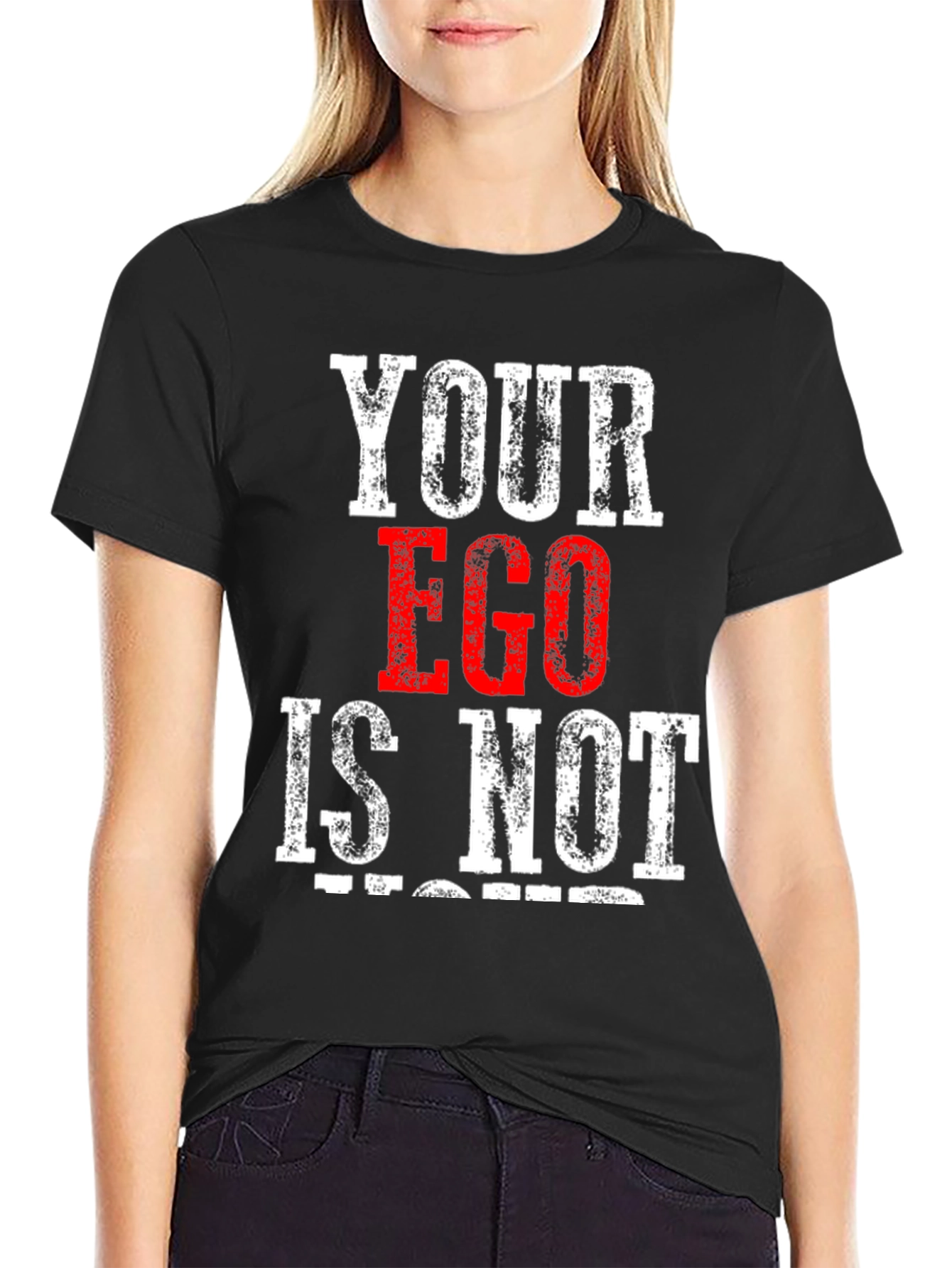Black Your Ego Is Not Negotiable Graphic Tee view 2
