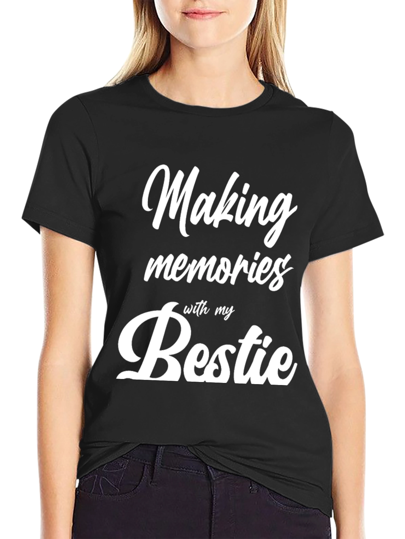 Black Making Memories with My Bestie Black T-Shirt view 2