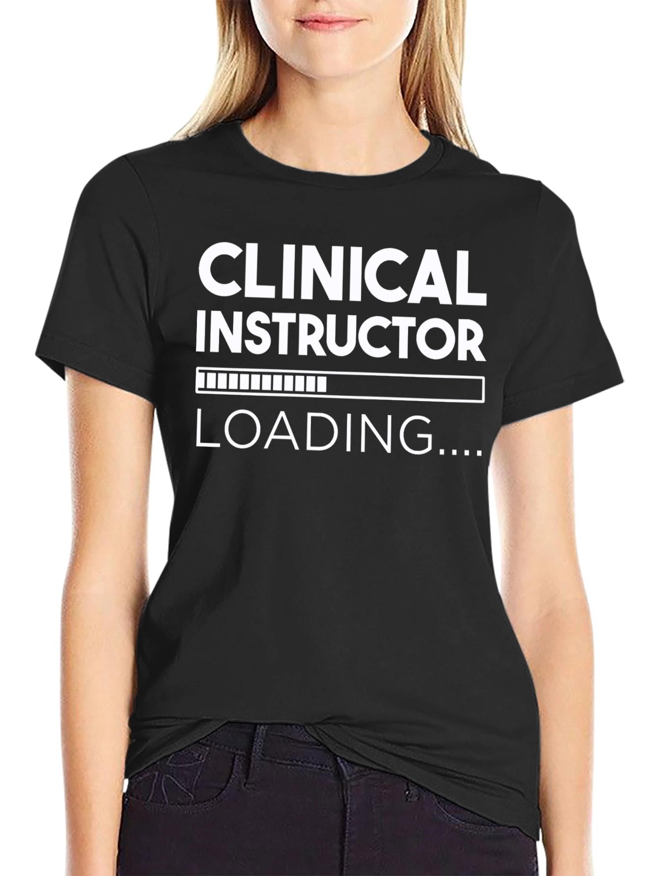 Black Clinical Instructor Loading T-Shirt - Black view 2