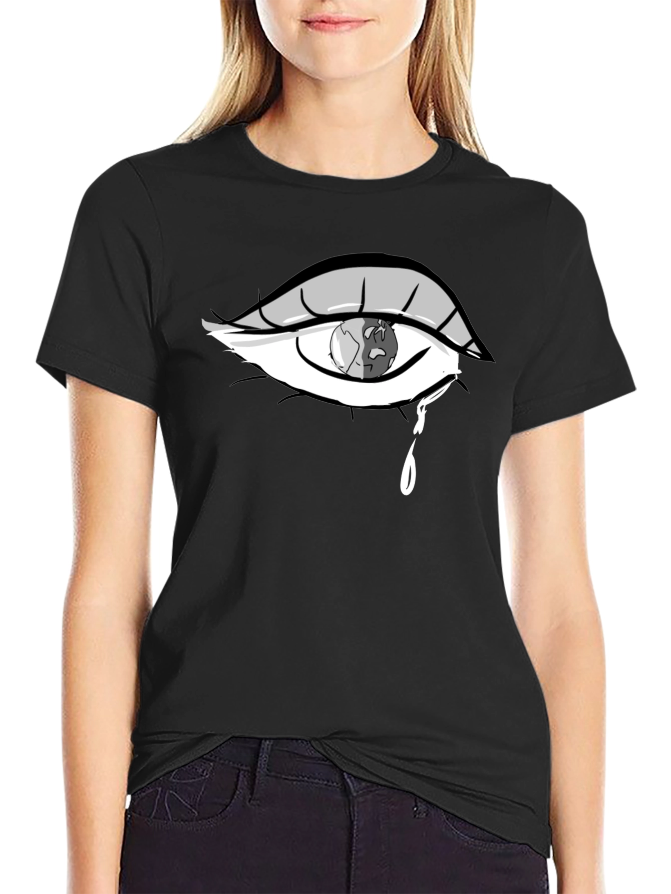 Black Eye Crying Earth T-Shirt view 2