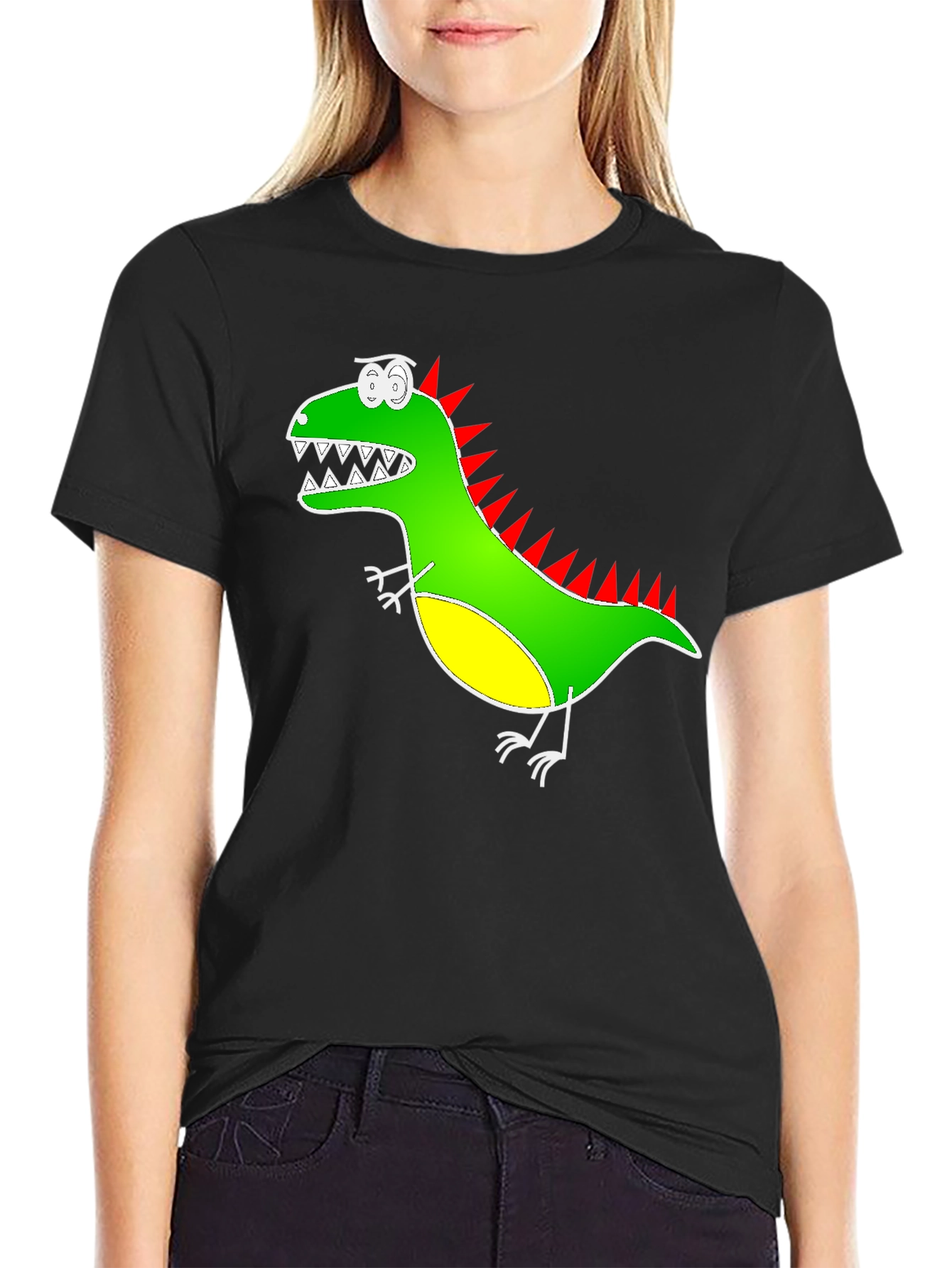 Black Dino Graphic Tee - Quirky & Fun Design view 2