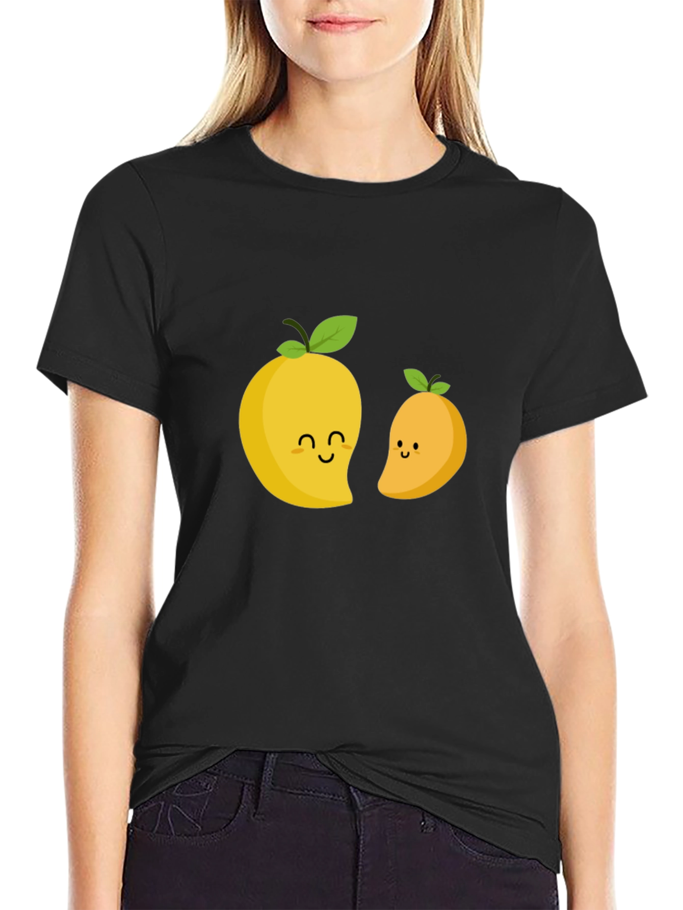 Black Cute Mango Graphic T-Shirt - Black view 2