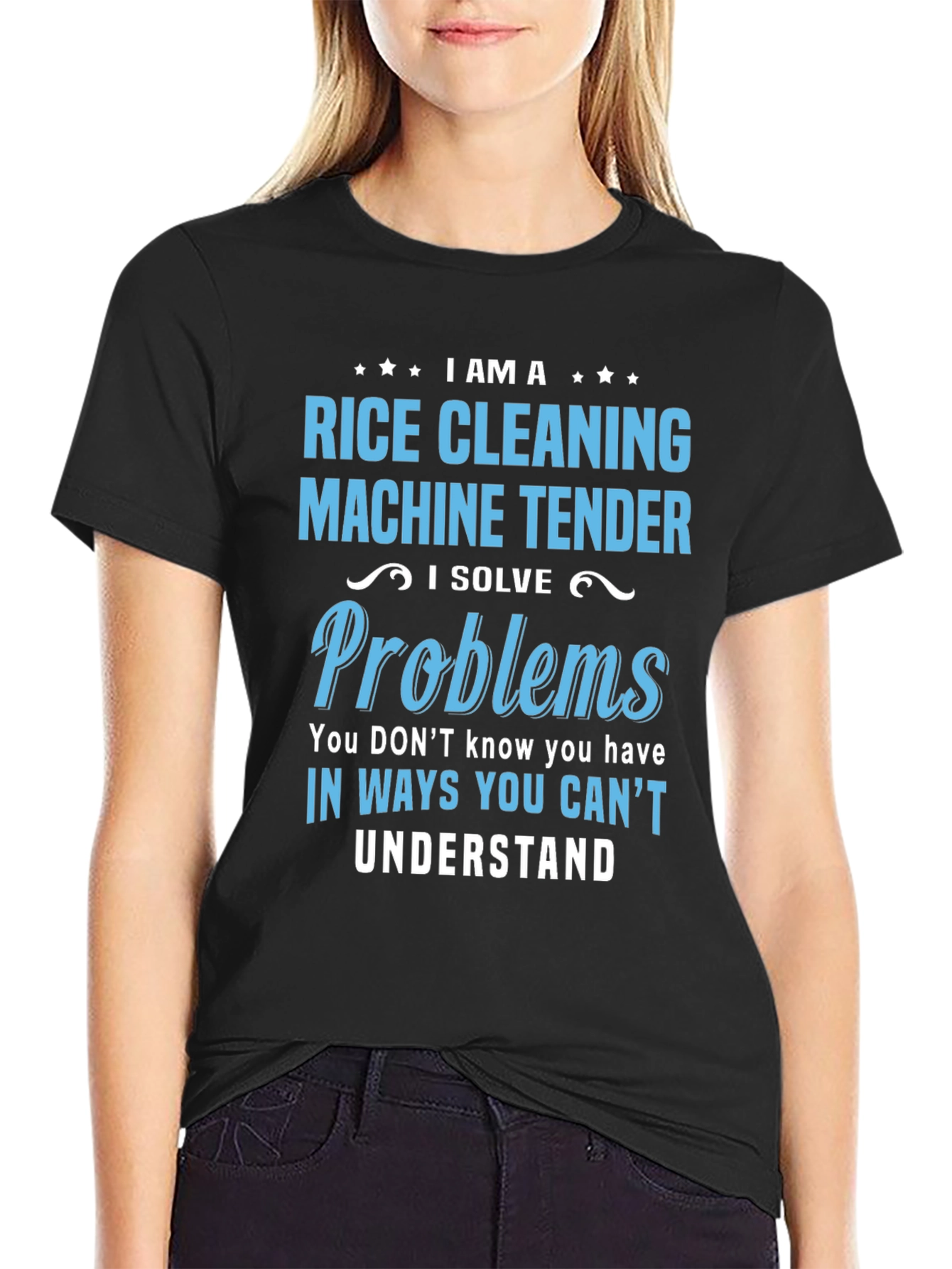 Black Rice Cleaning Machine Tender T-Shirt view 2