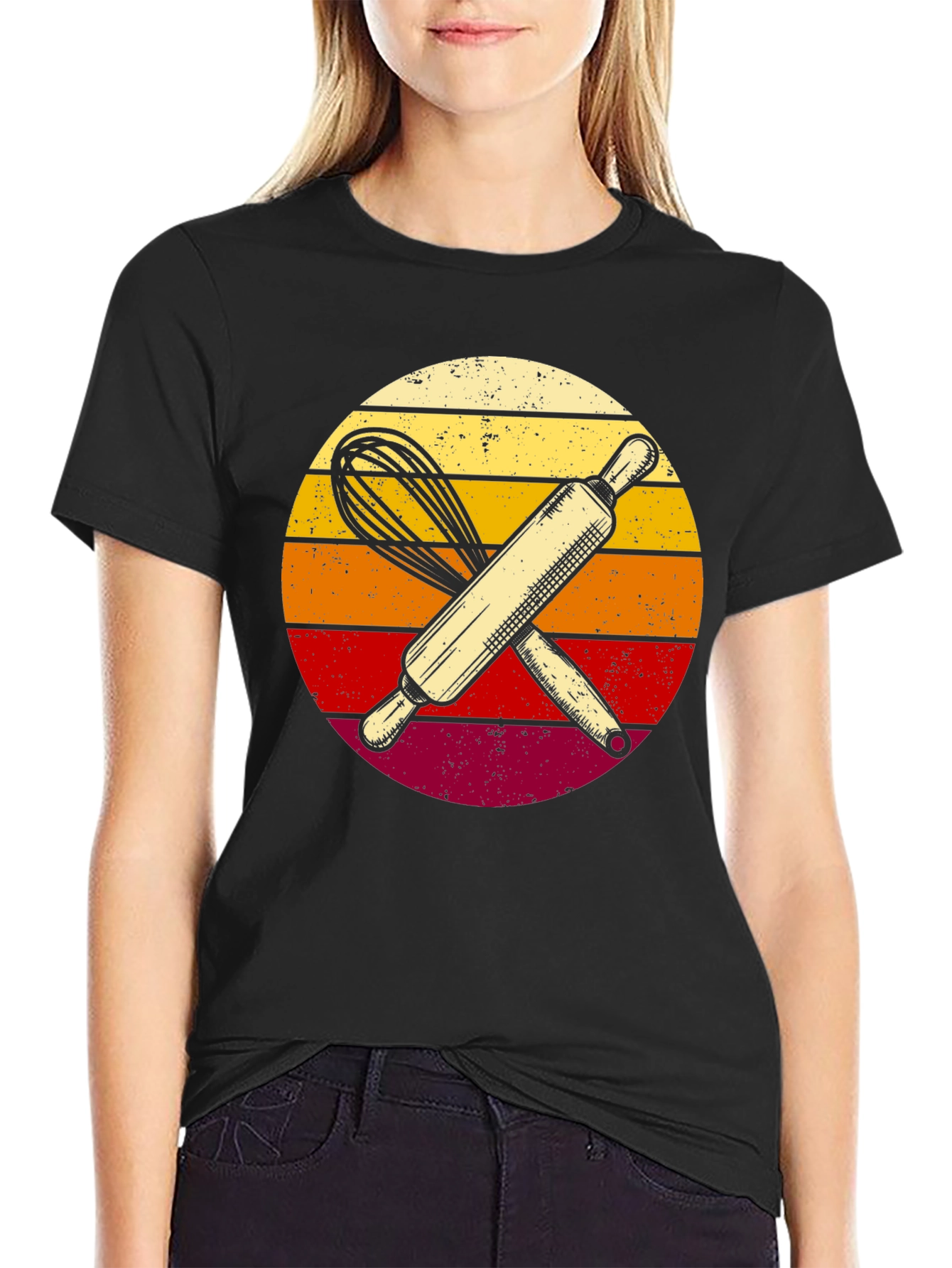 Black Baker Retro Sunset T-Shirt view 2