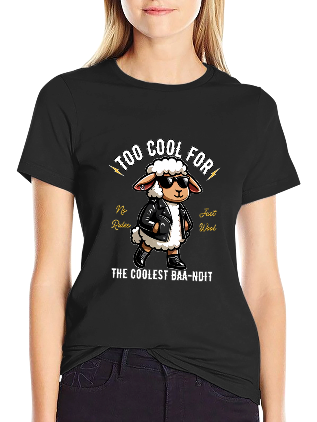Black Coolest Baa-ndit T-Shirt view 2
