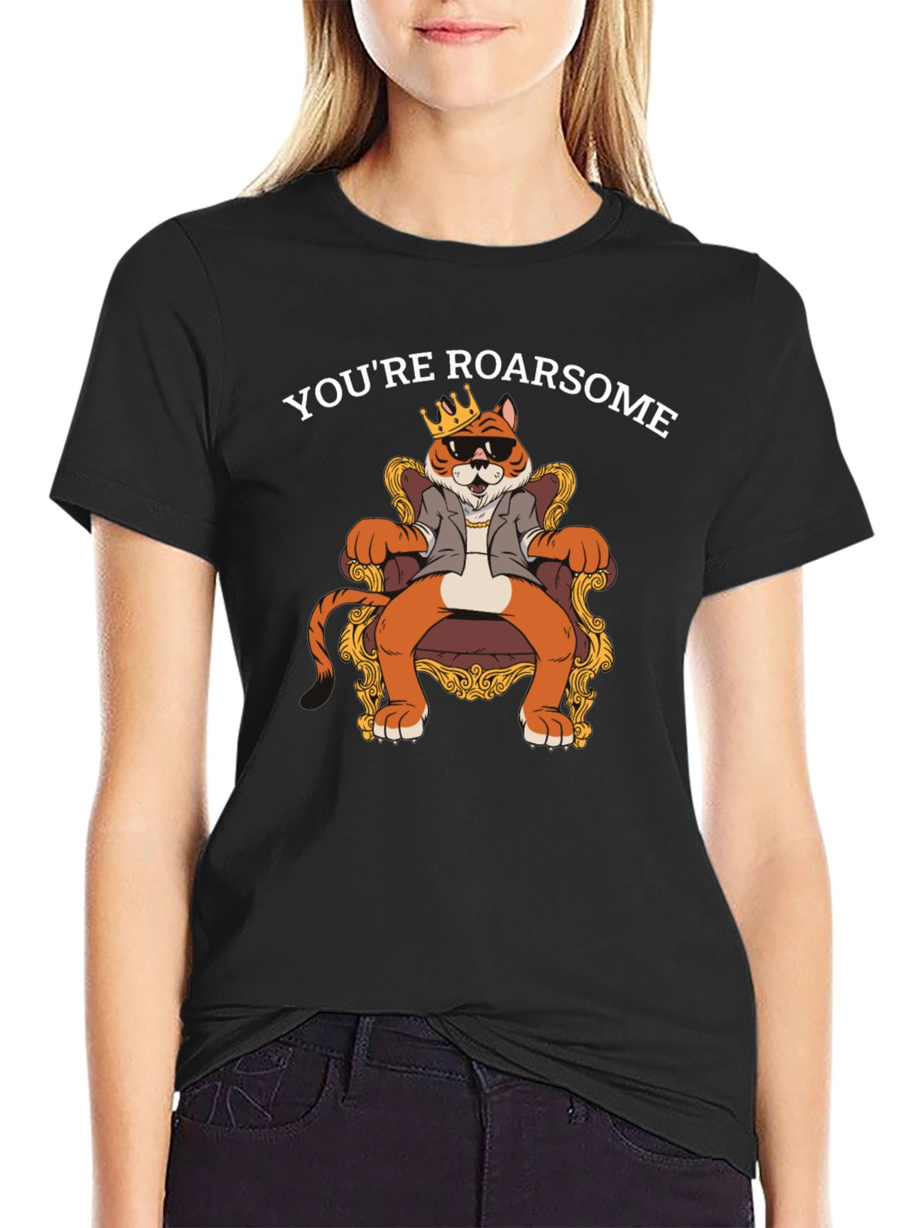 Black Roarsome Tiger King T-Shirt - Black view 2