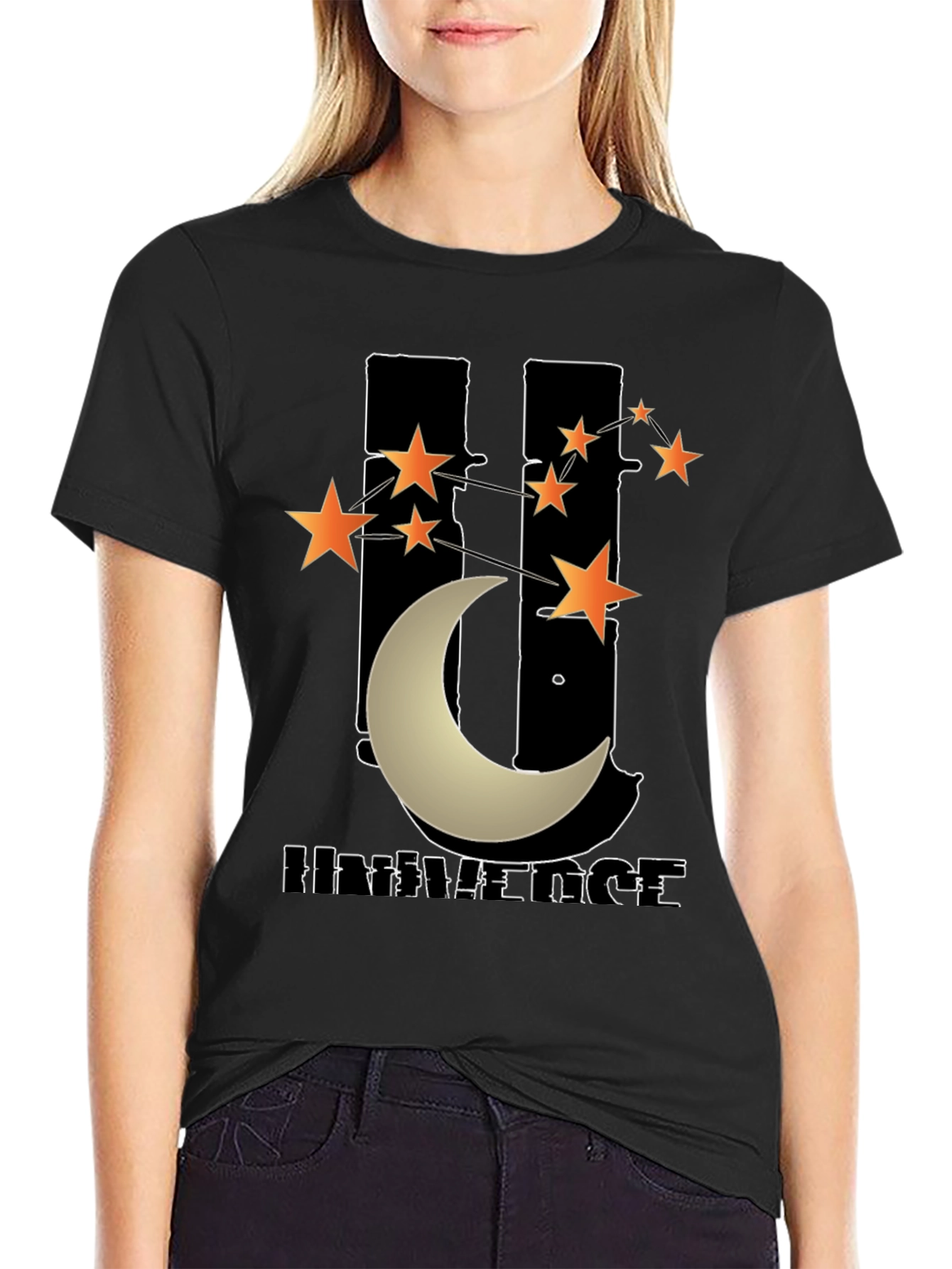 Black Universe Graphic T-Shirt - Men's Black Tee view 2
