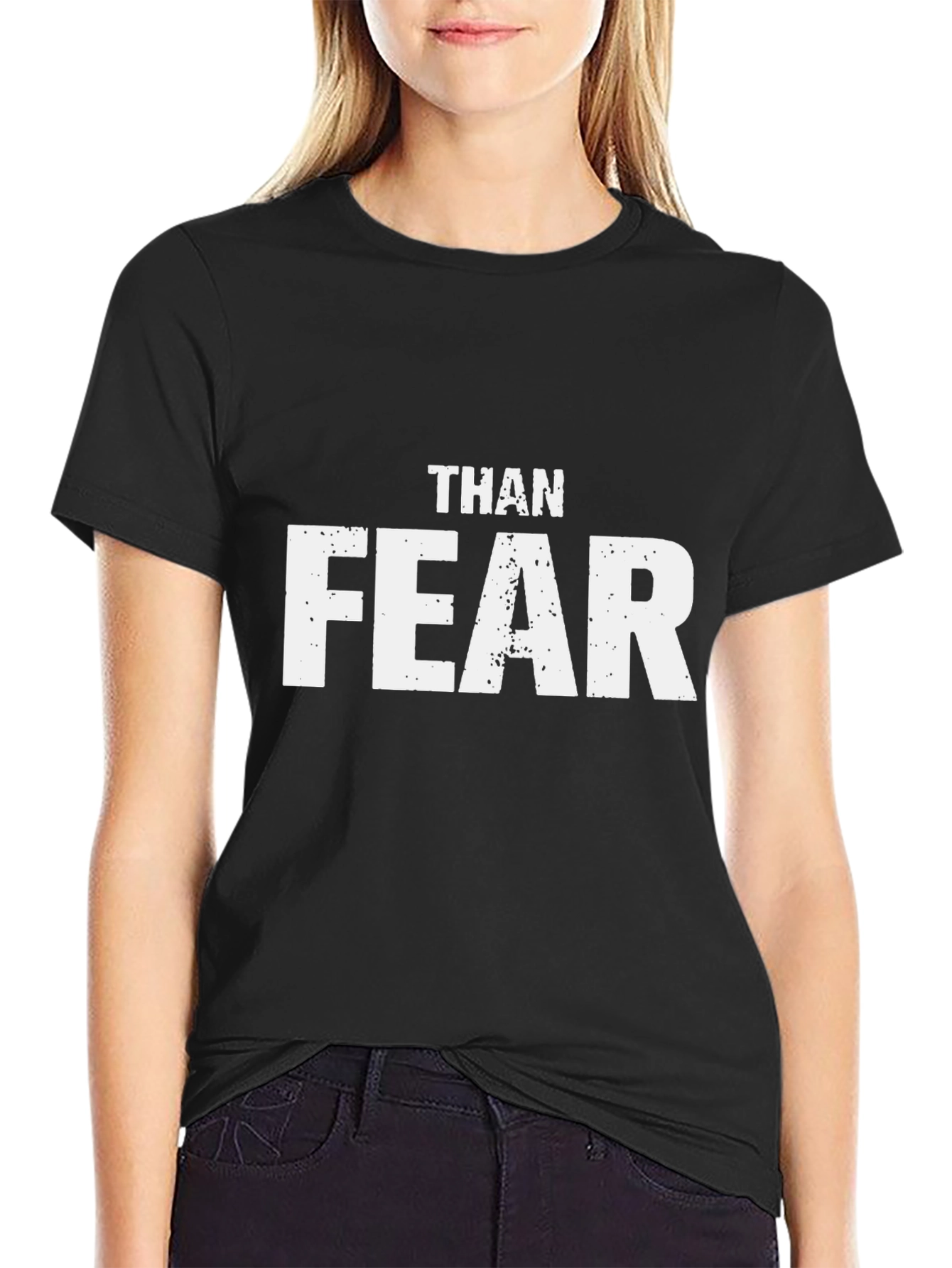 Black Than Fear Graphic Tee - Motivational T-Shirt view 2