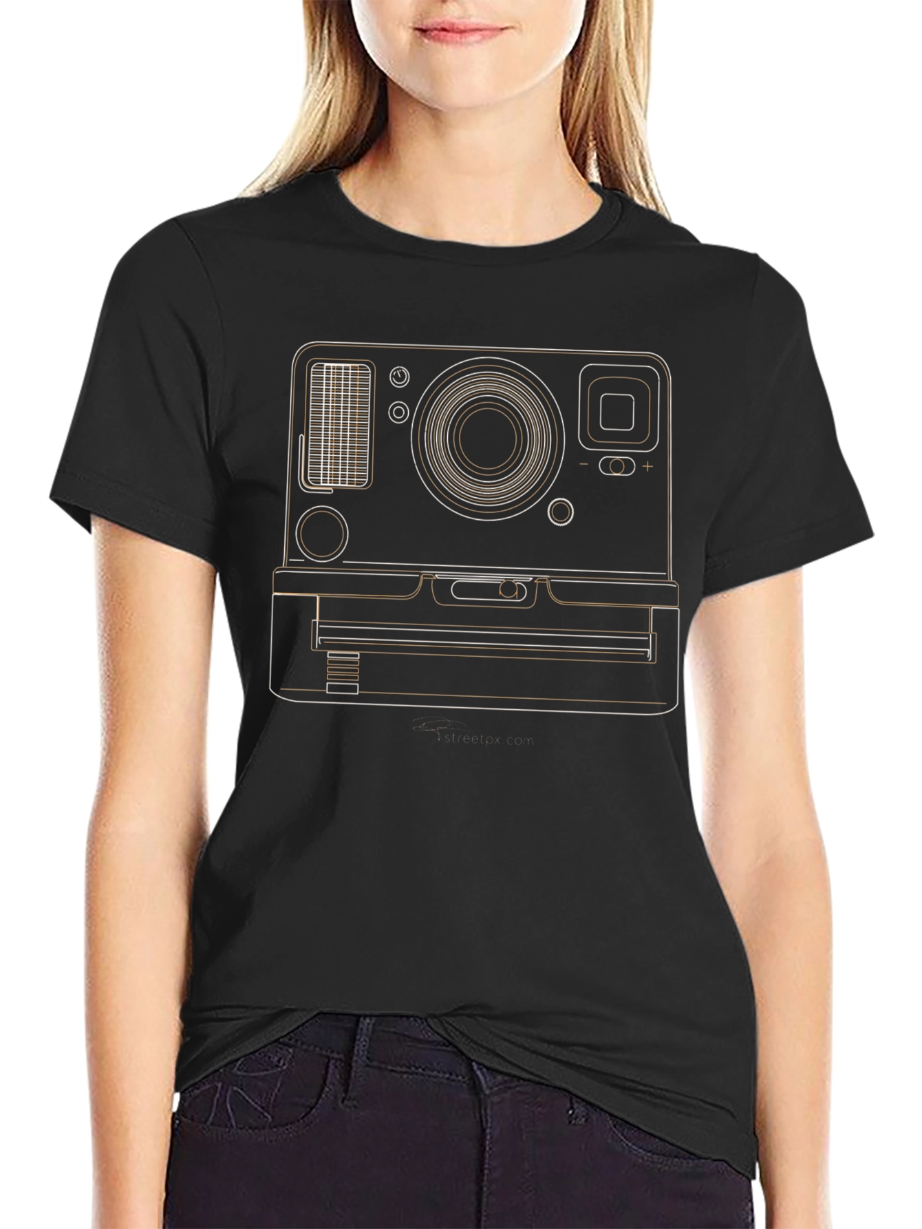 Black Retro Camera Graphic Tee - Classic Style view 2