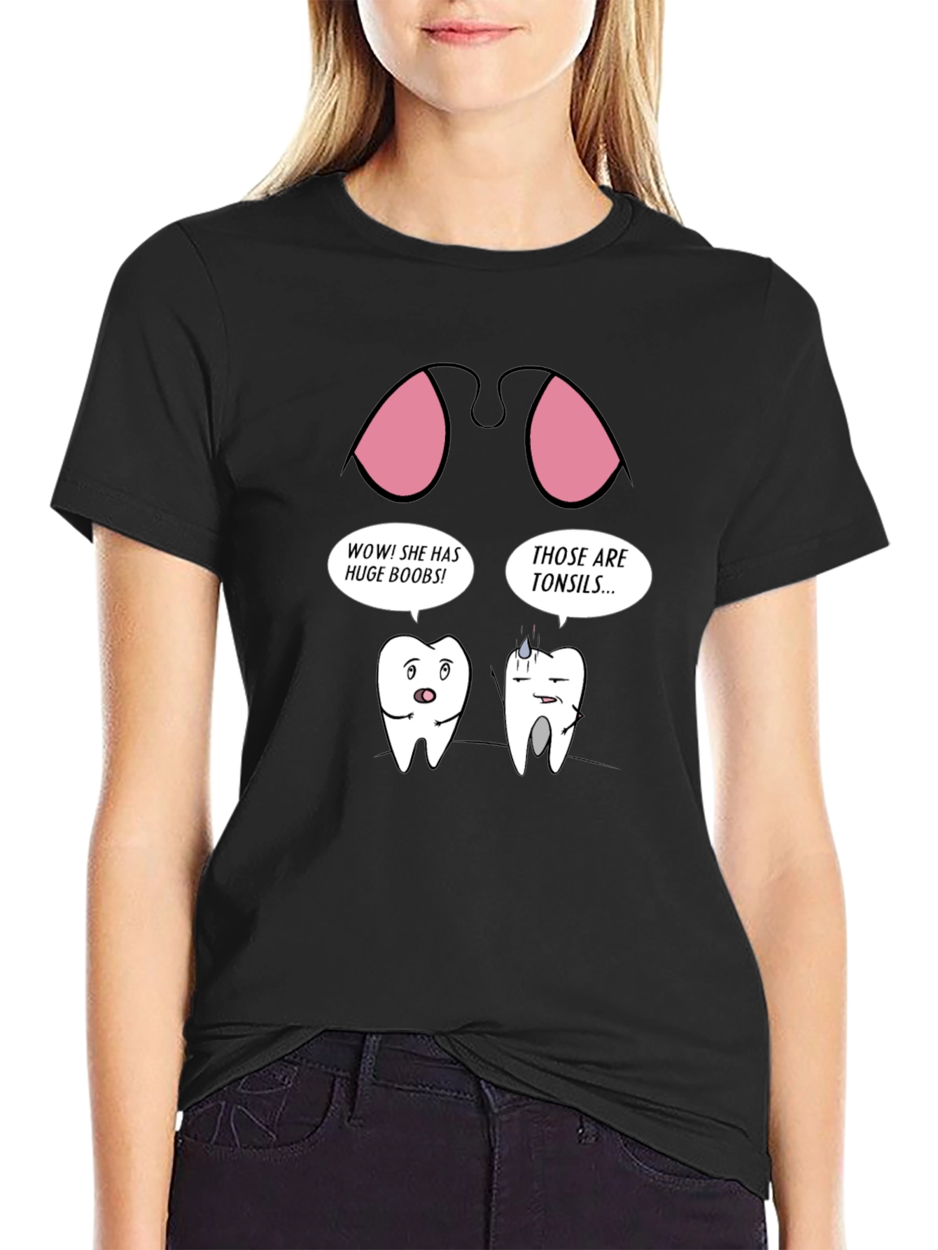 Black Humorous Tonsil T-Shirt view 2