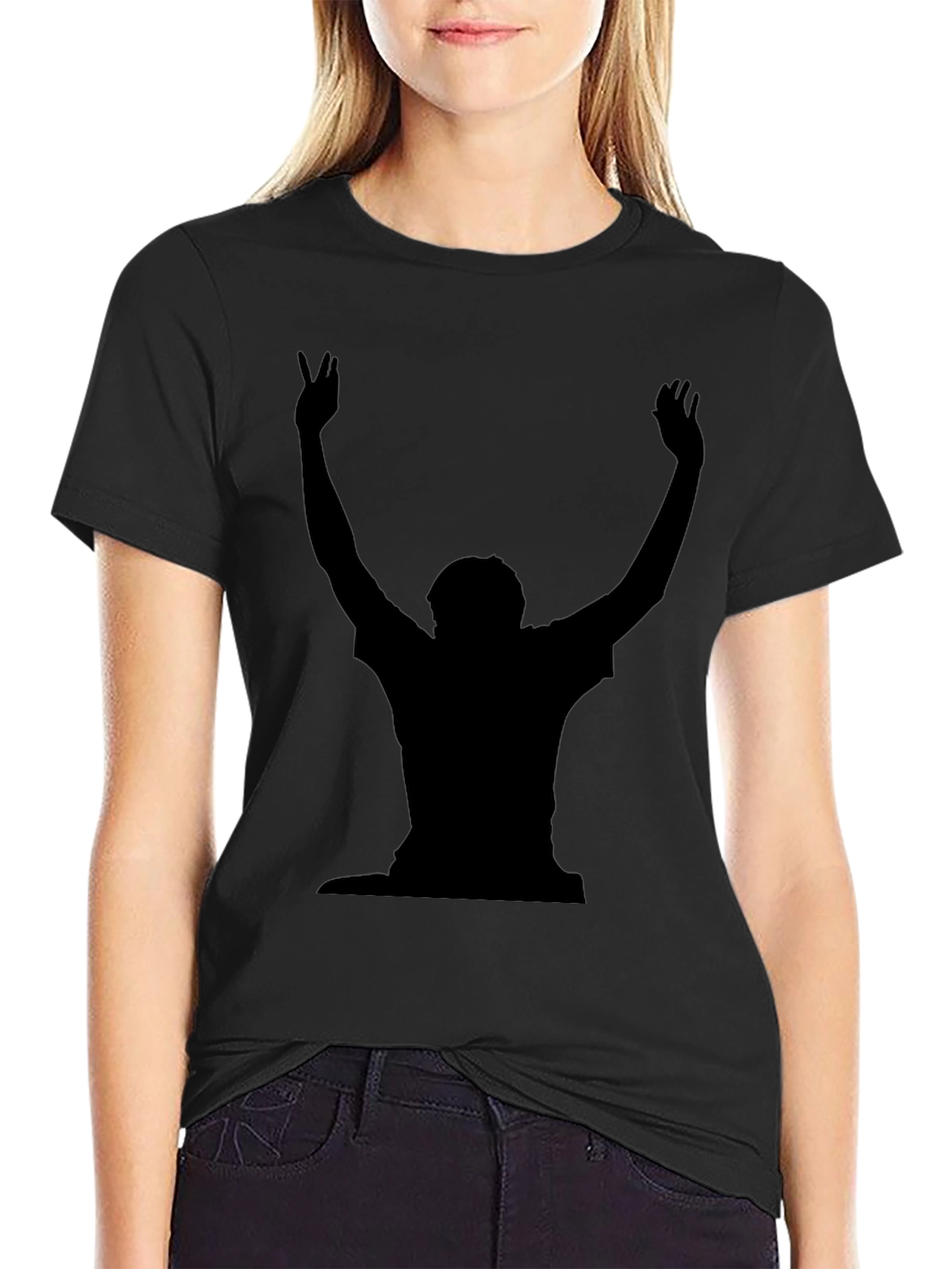 Black Silhouette Graphic T-Shirt - Black view 2