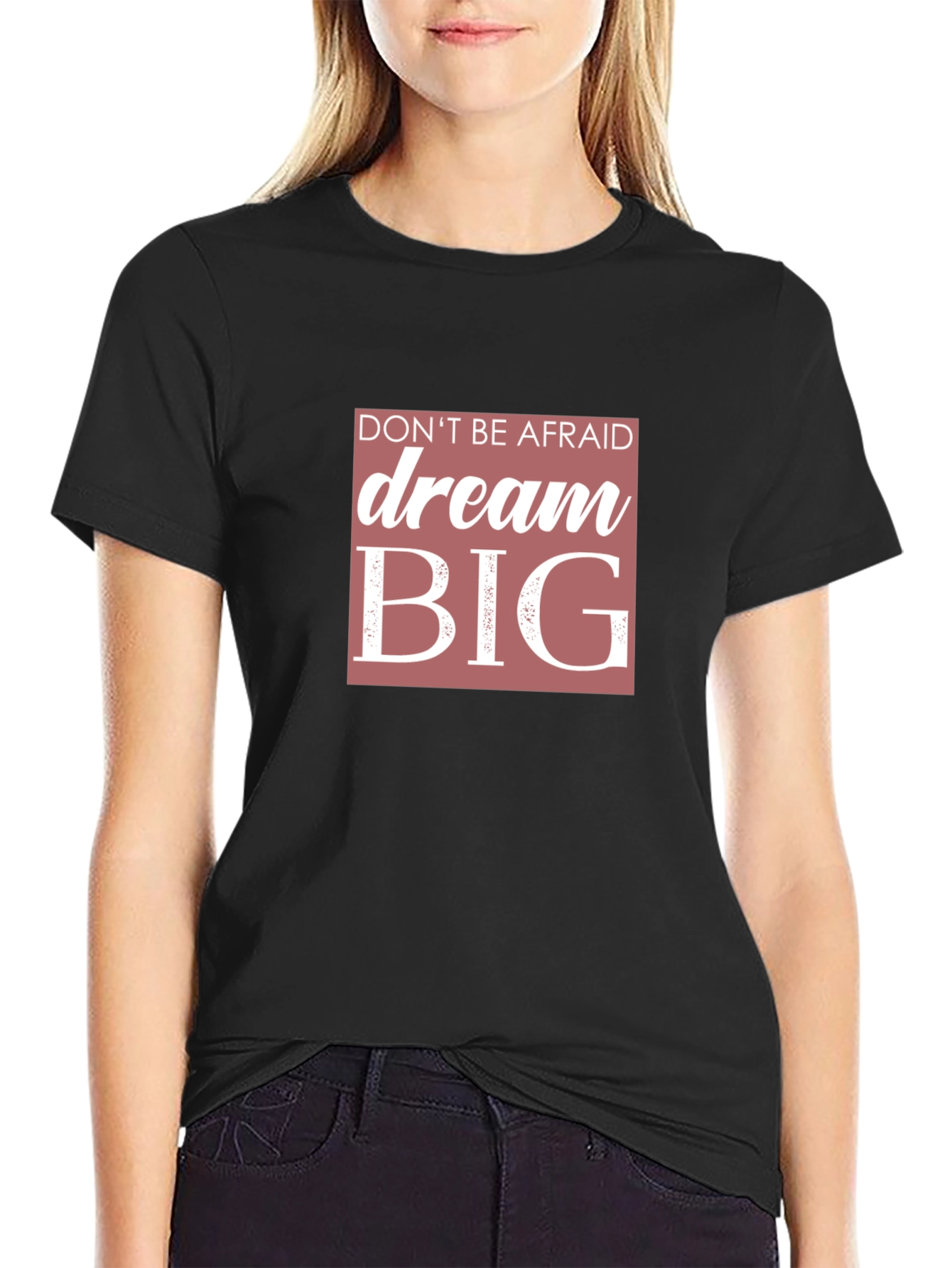 Black Dream Big Graphic Tee - Inspirational Design view 2