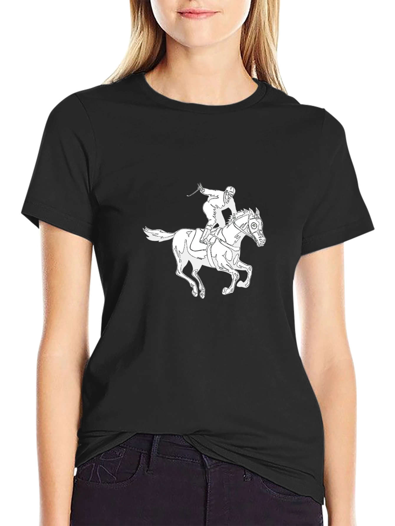 Black Equestrian Black T-Shirt view 2