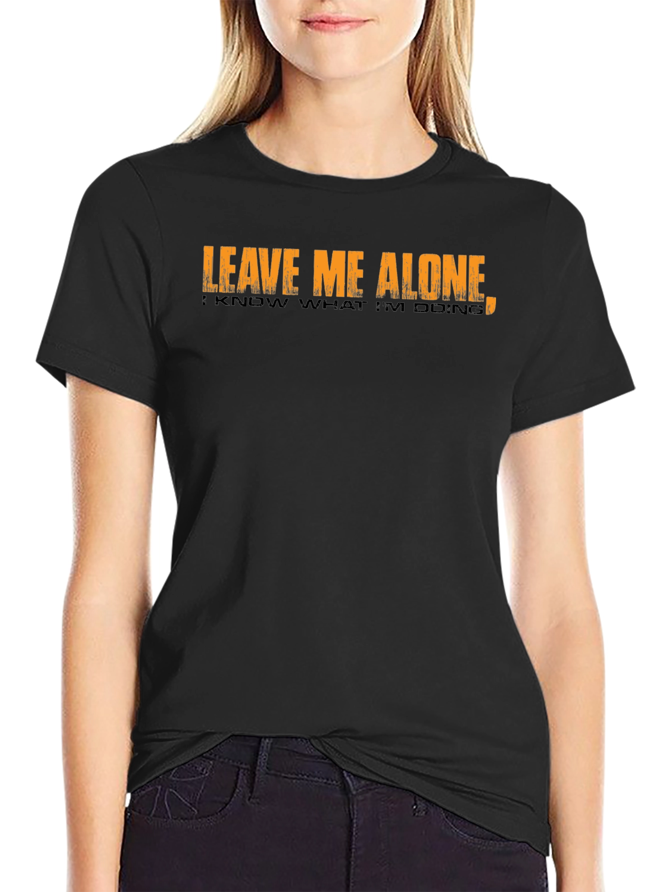 Black Leave Me Alone Funny Graphic Tee view 2