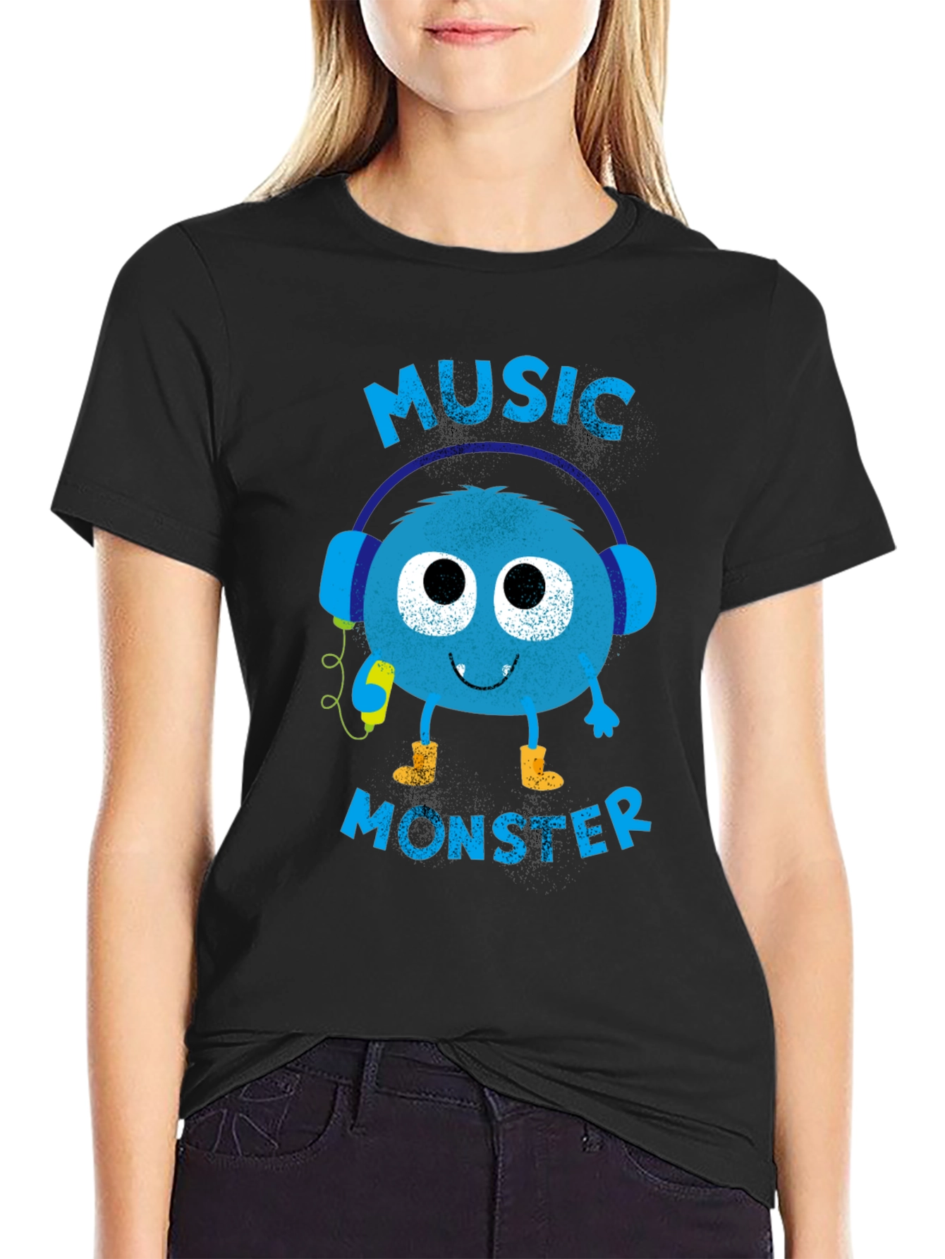 Black Music Monster Graphic Tee - Soft Cotton Blend view 2