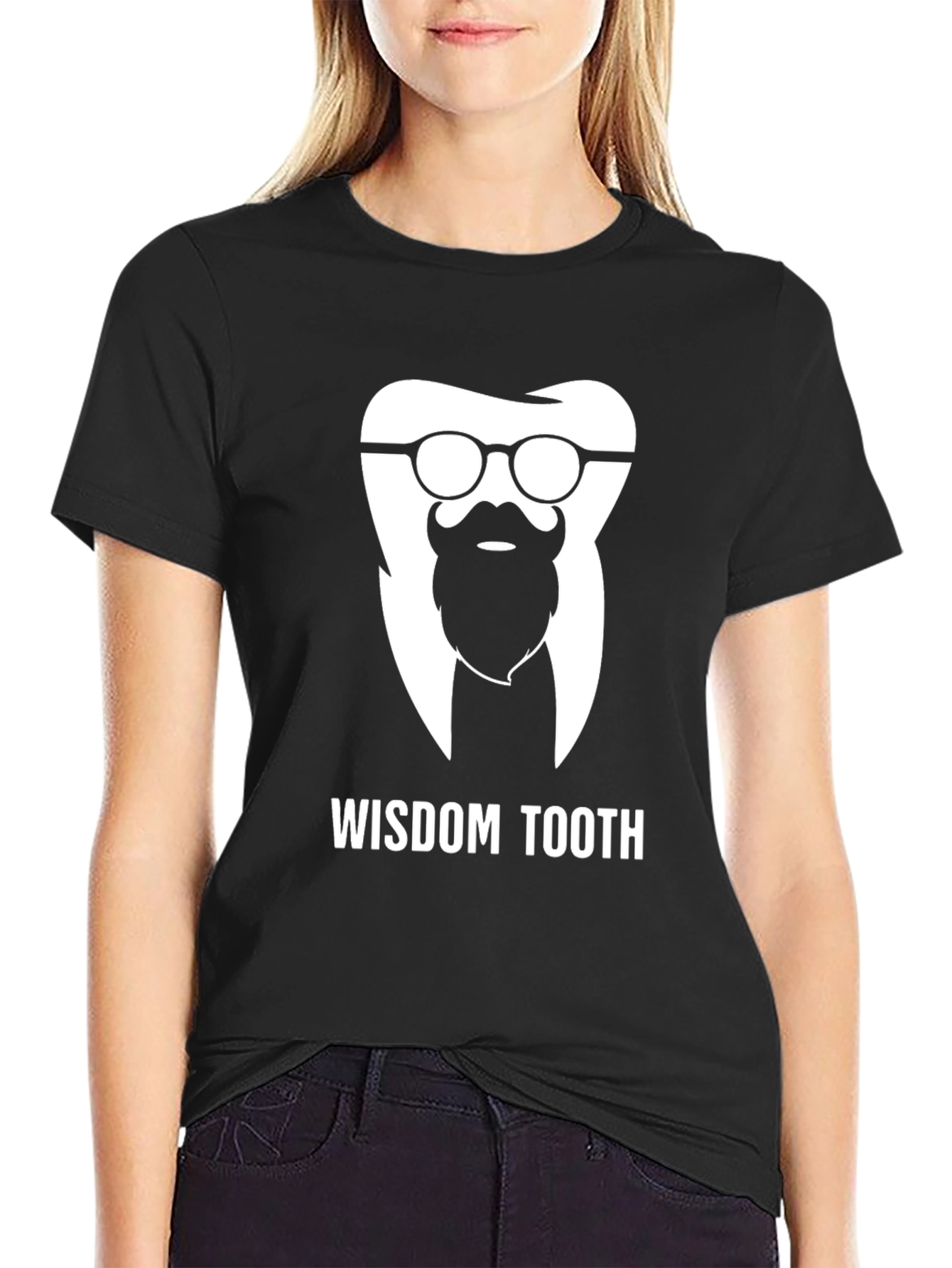 Black Wisdom Tooth Graphic Tee - Funny Dentist T-Shirt view 2
