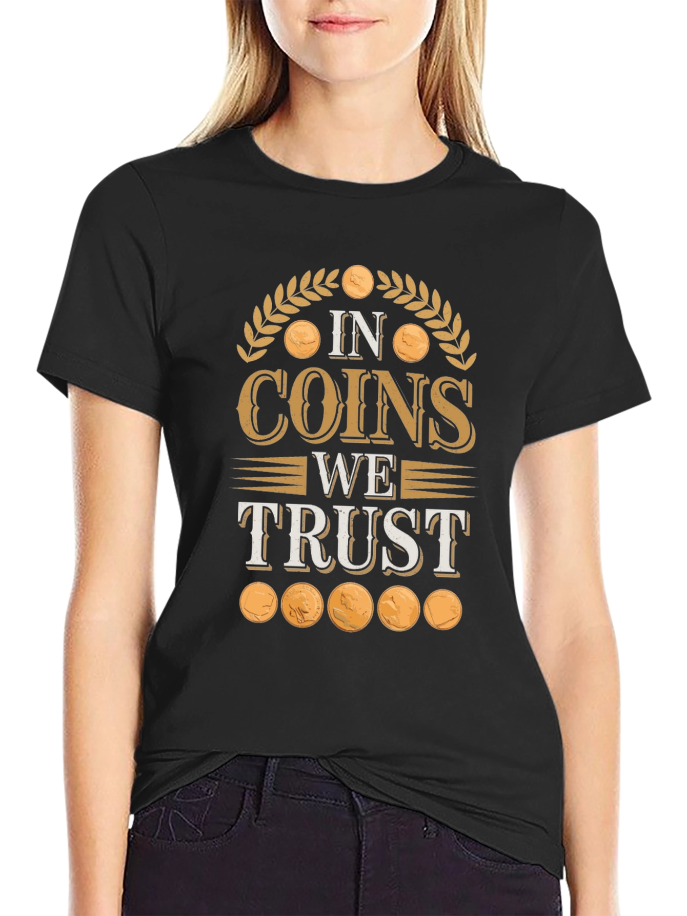 Black In Coins We Trust Novelty T-Shirt view 2