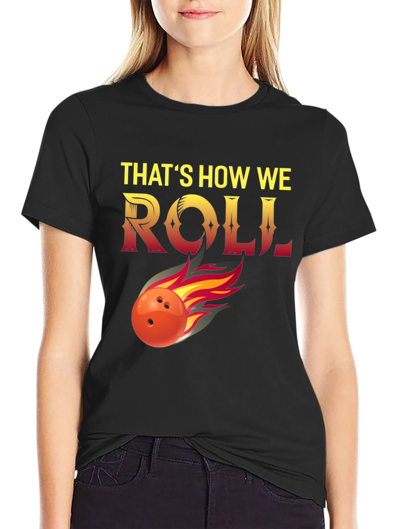 Black That's How We Roll Bowling T-Shirt view 2