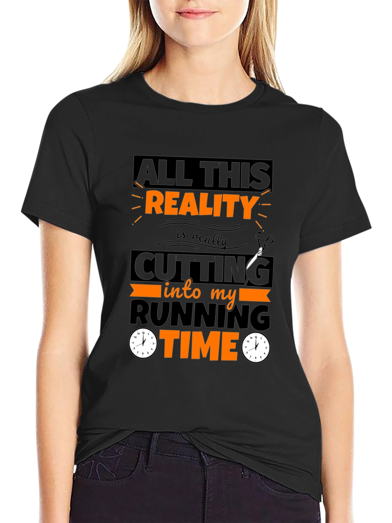 Black Reality Cutting Into My Running Time T-Shirt view 2