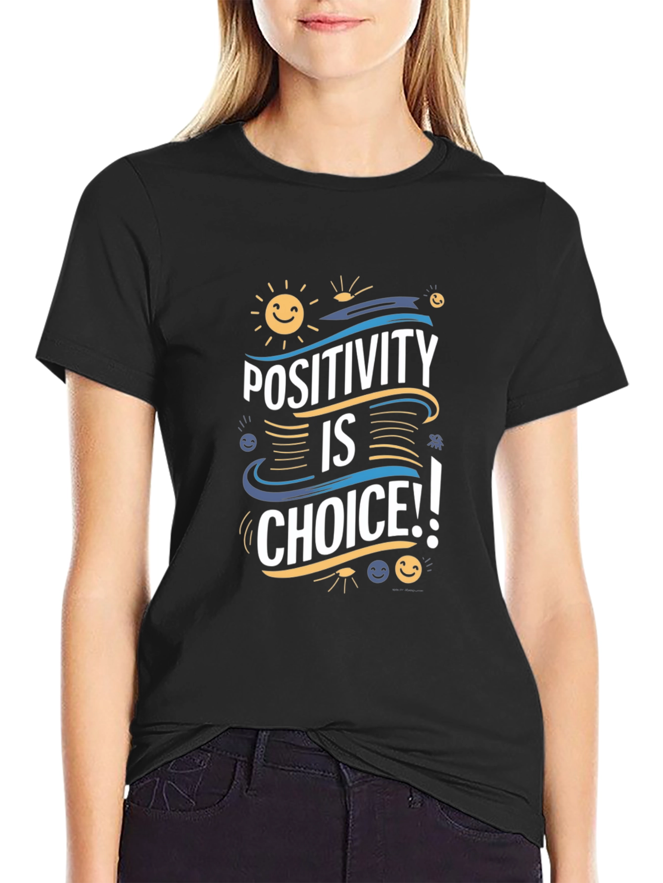 Black Positivity is a Choice Graphic T-Shirt view 2