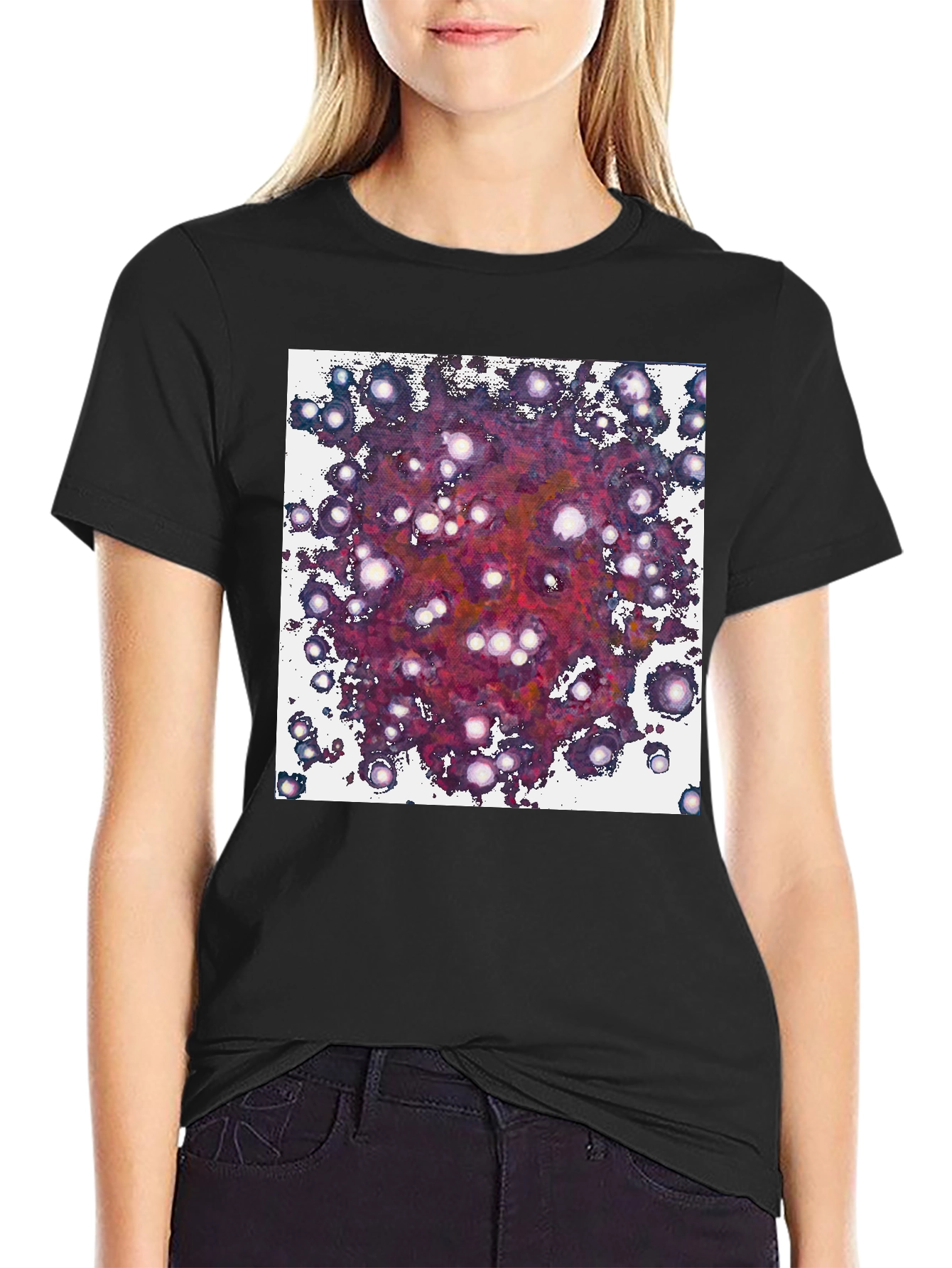 Black Galaxy Dream T-Shirt - Abstract Space Design view 2