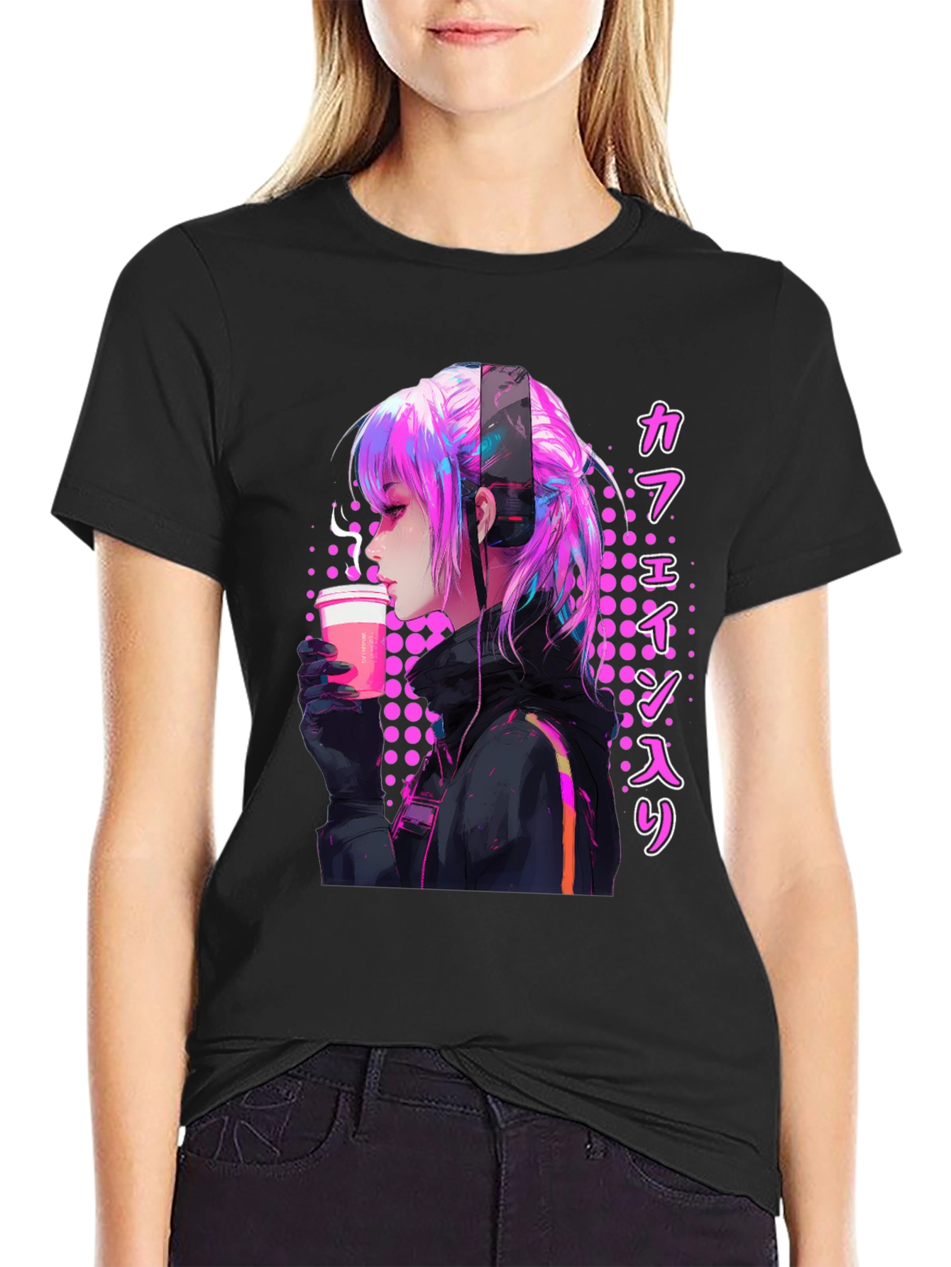 Anime Girl Caffeine T-Shirt - 2