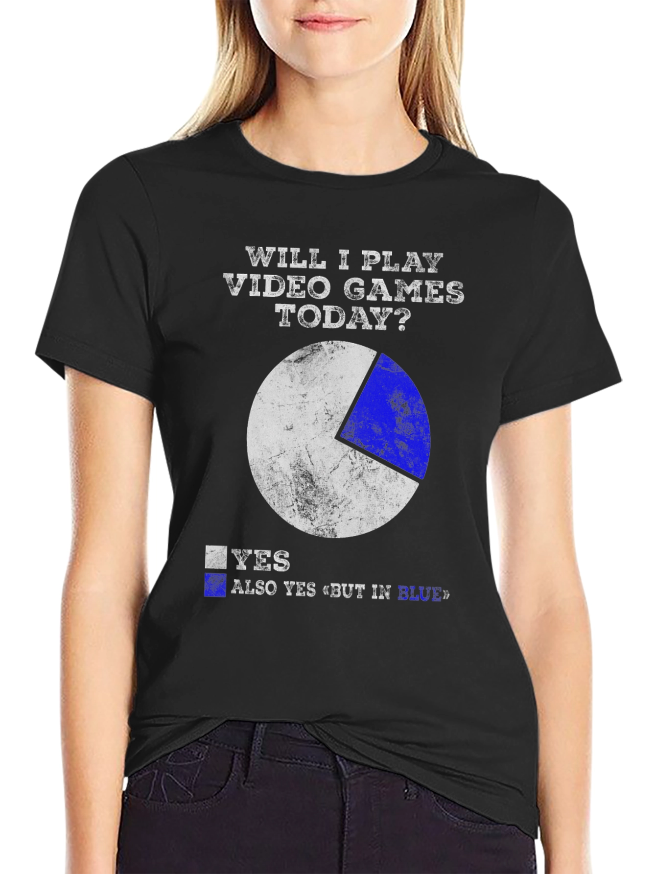 Black Funny Gamer T-Shirt - Will I Play Video Games Today? view 2